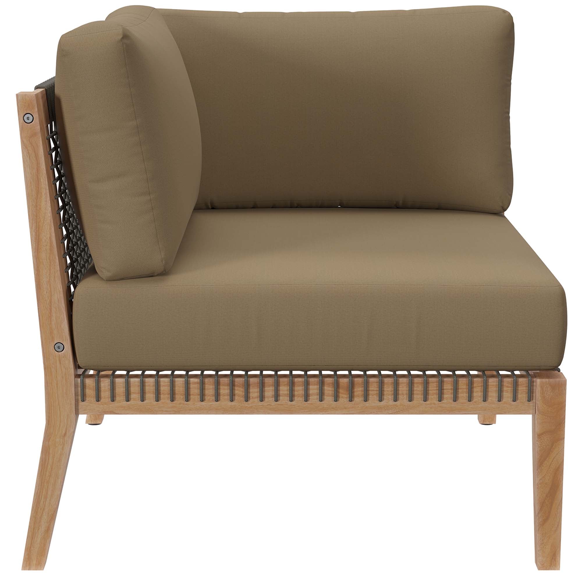 Clearwater 4-Piece Outdoor Patio Teak Wood Sectional Sofa