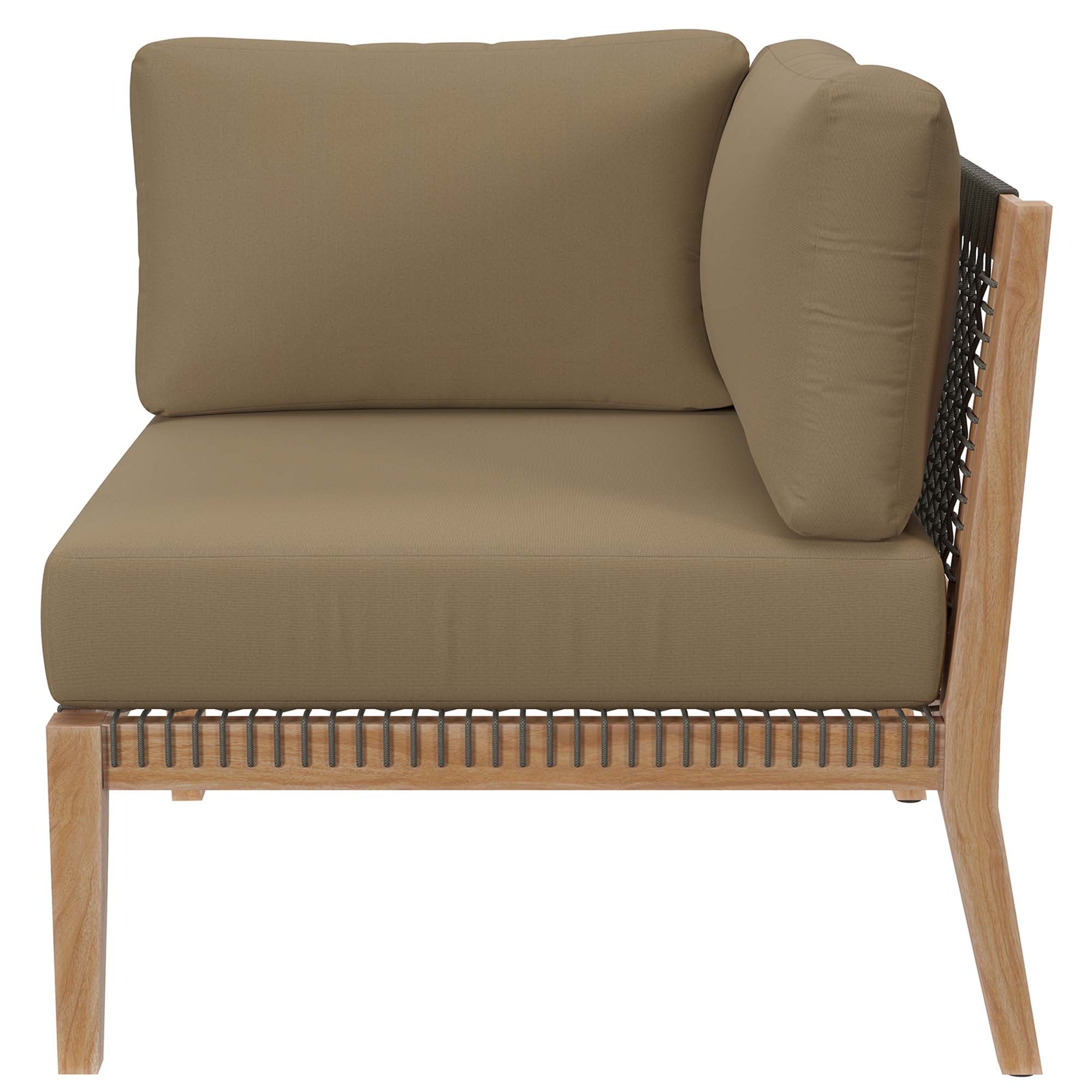 Clearwater 5-Piece Outdoor Patio Teak Wood Sectional Sofa