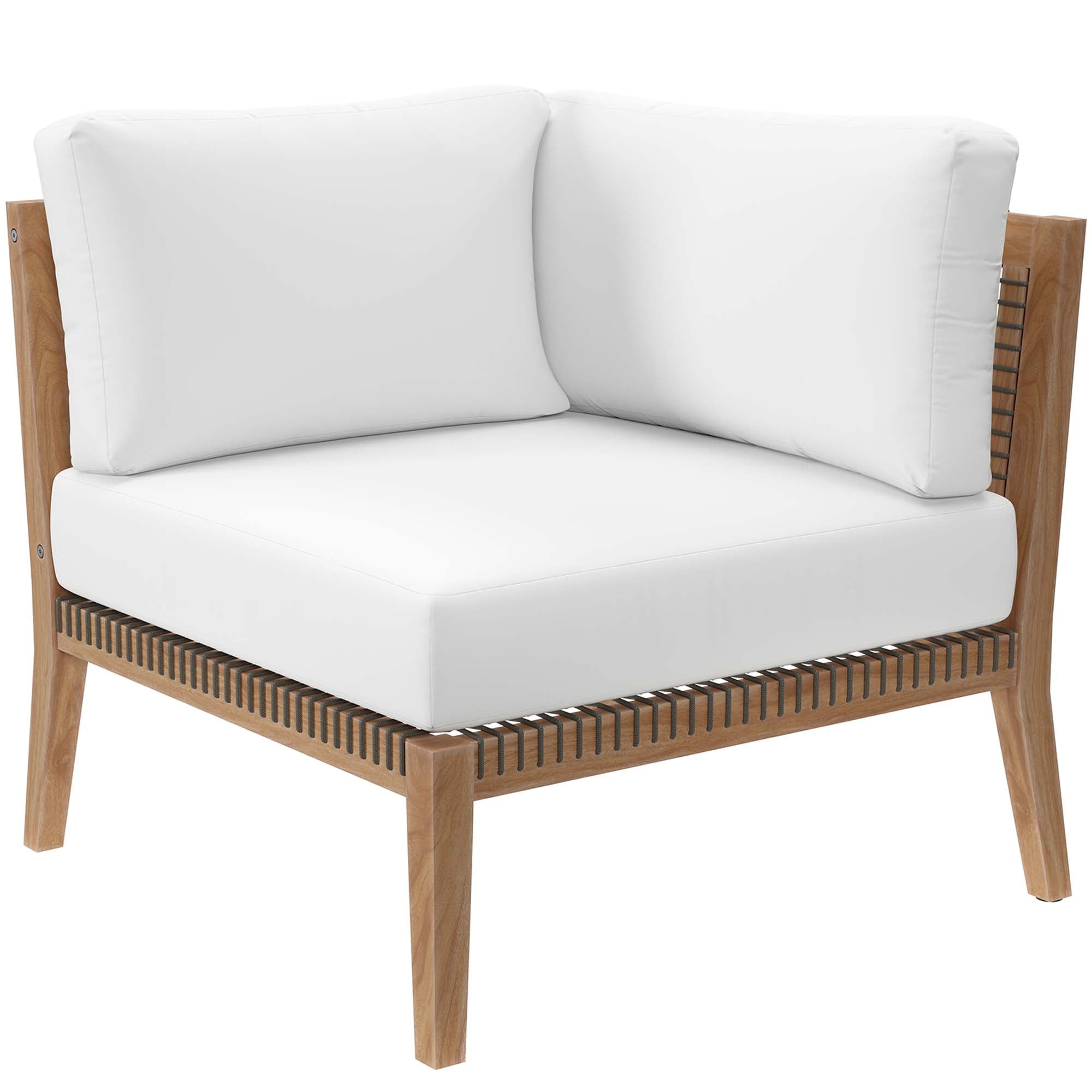 Clearwater 5-Piece Outdoor Patio Teak Wood Sectional Sofa