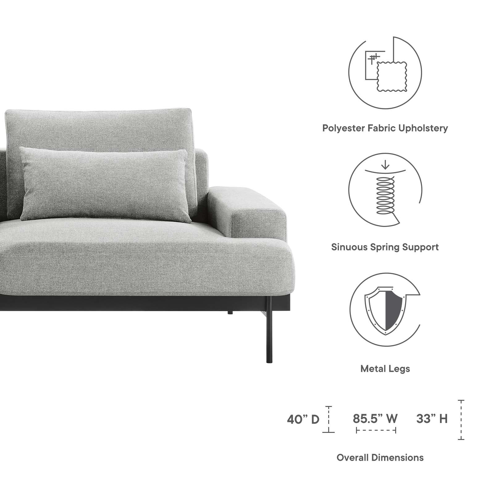 Proximity Upholstered Fabric Sofa-Sofa-Modway-Wall2Wall Furnishings
