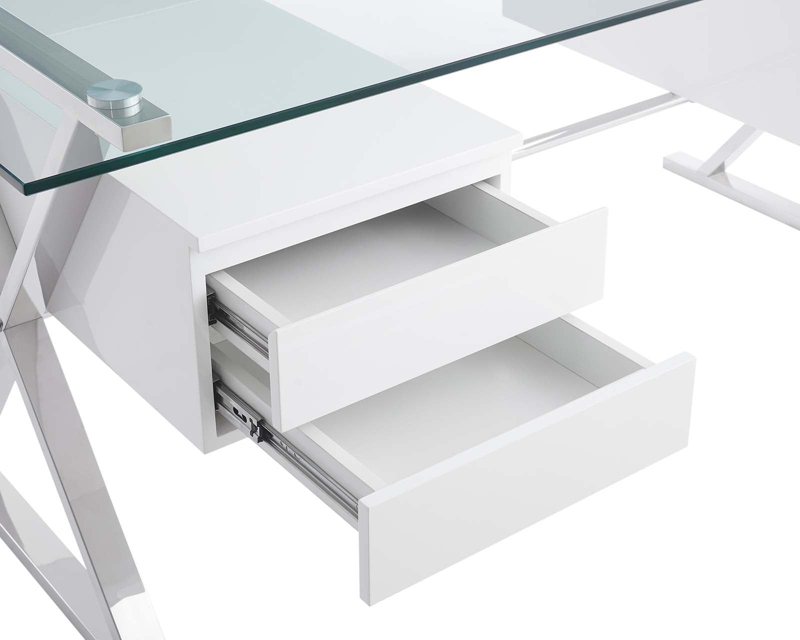 Sector 71" Glass Top Glass Office Desk-Desk-Modway-Wall2Wall Furnishings