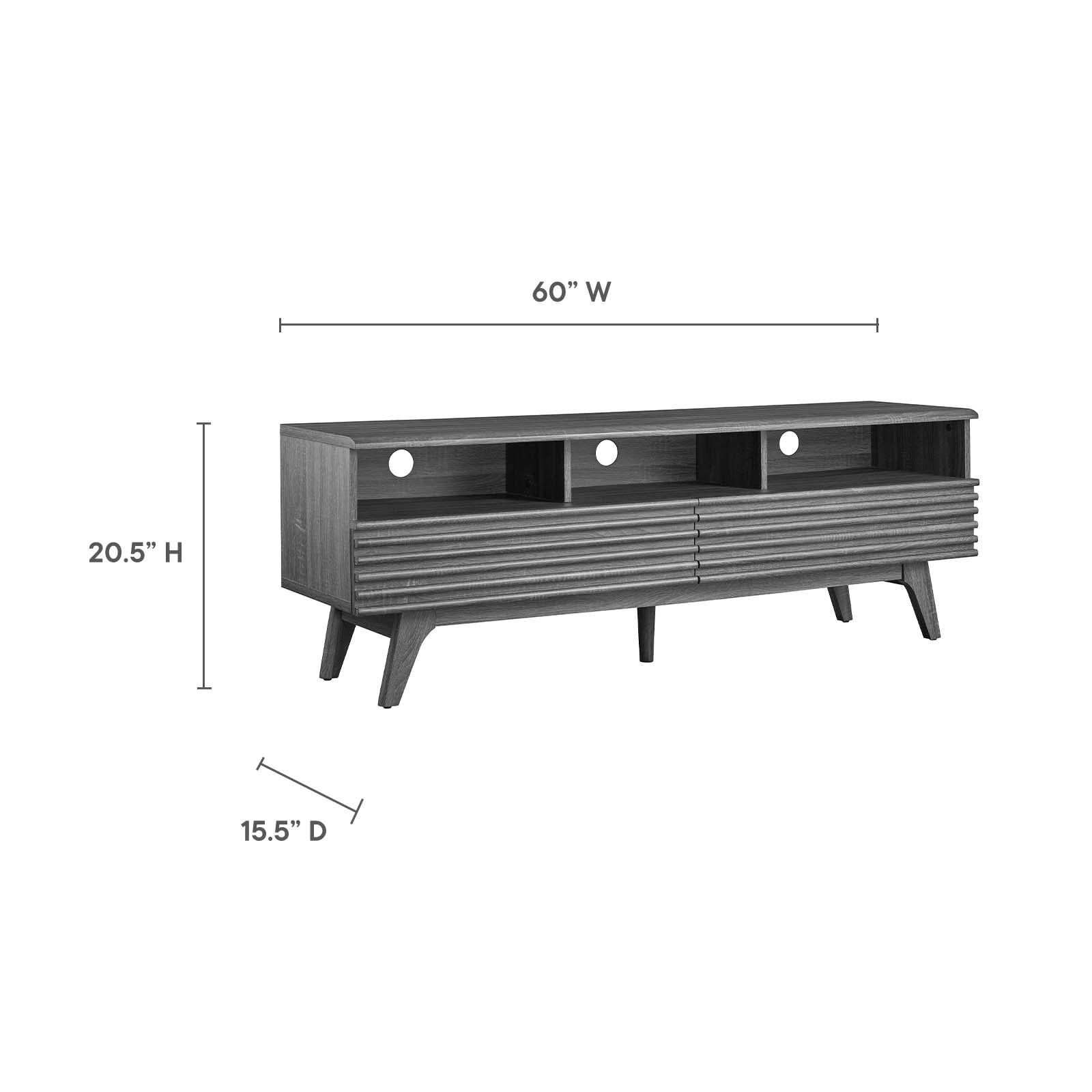 Render 60" TV Stand-TV Stand-Modway-Wall2Wall Furnishings