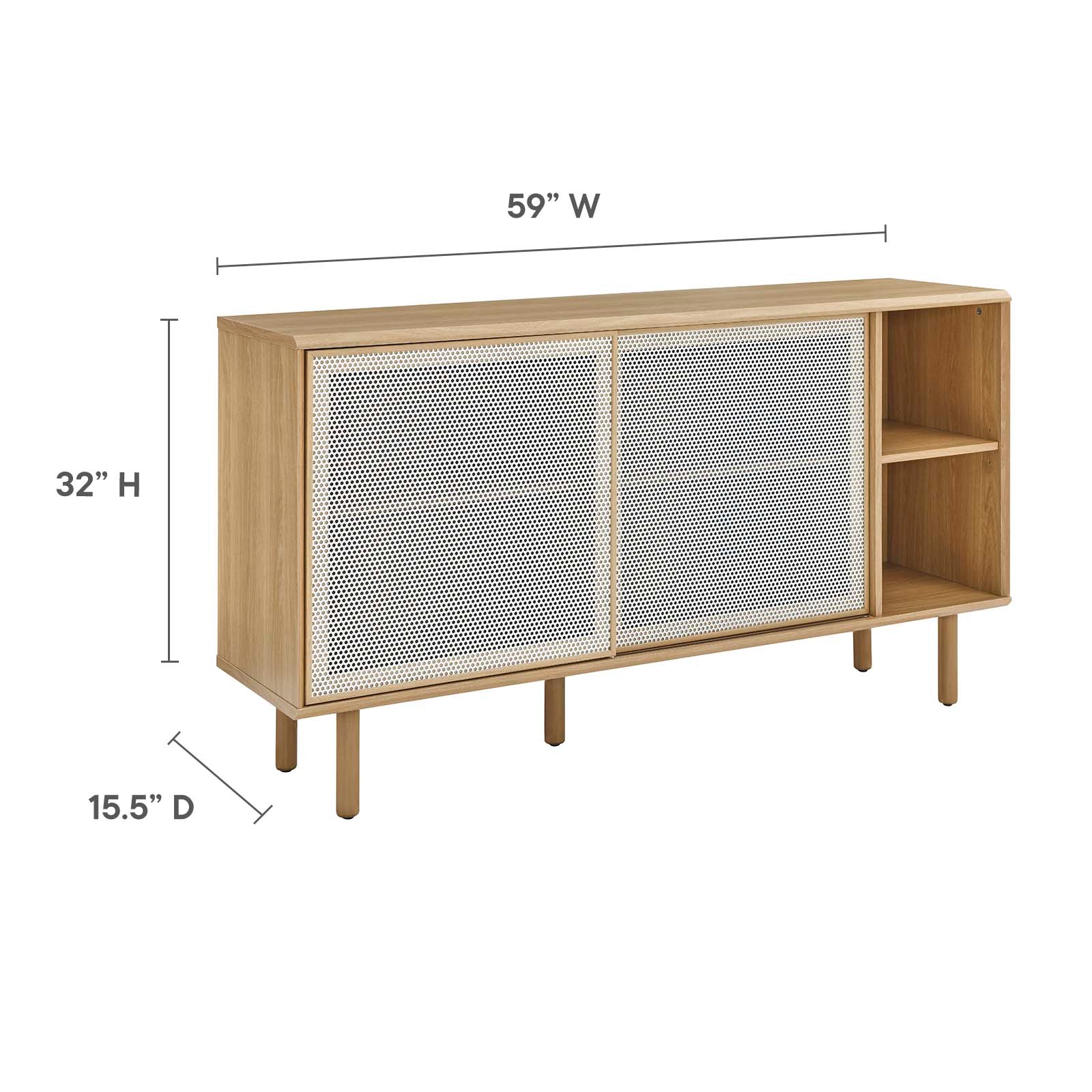 Kurtis 59" Sideboard-Sideboard-Modway-Wall2Wall Furnishings