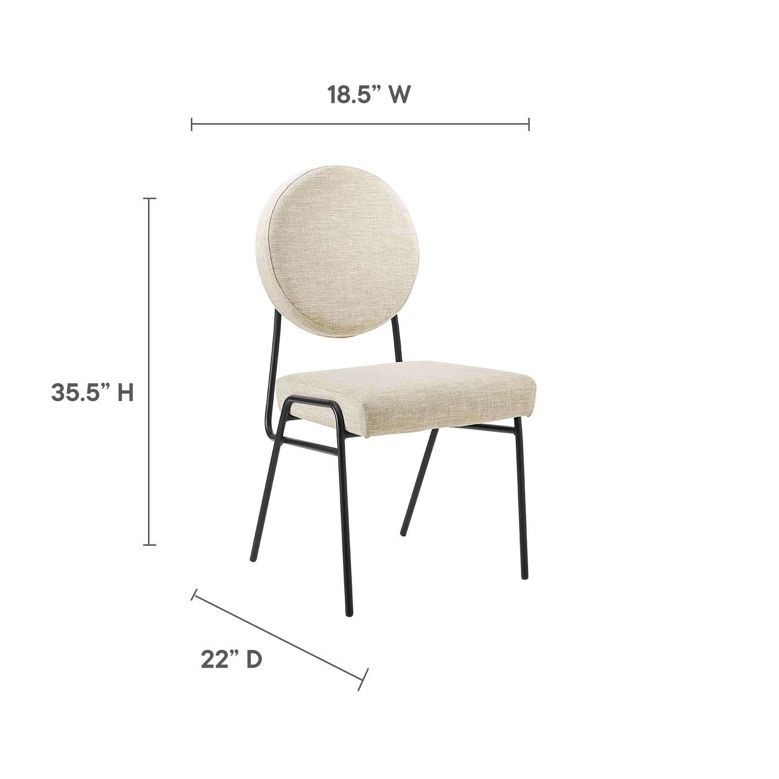 Craft Upholstered Fabric Dining Side Chairs-Dining Chair-Modway-Wall2Wall Furnishings