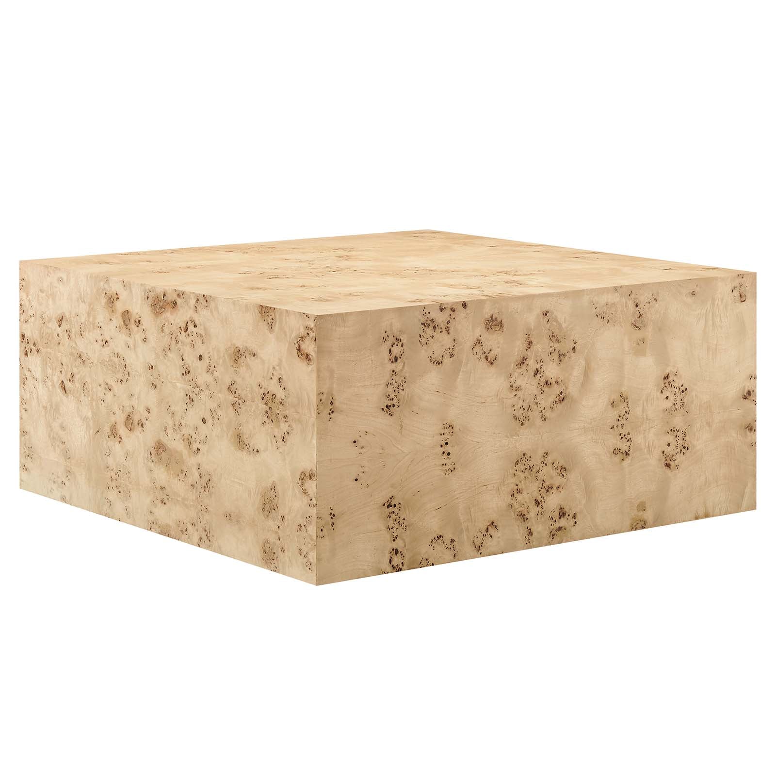 Cosmos 36" Square Burl Wood Coffee Table-Table-Modway-Wall2Wall Furnishings