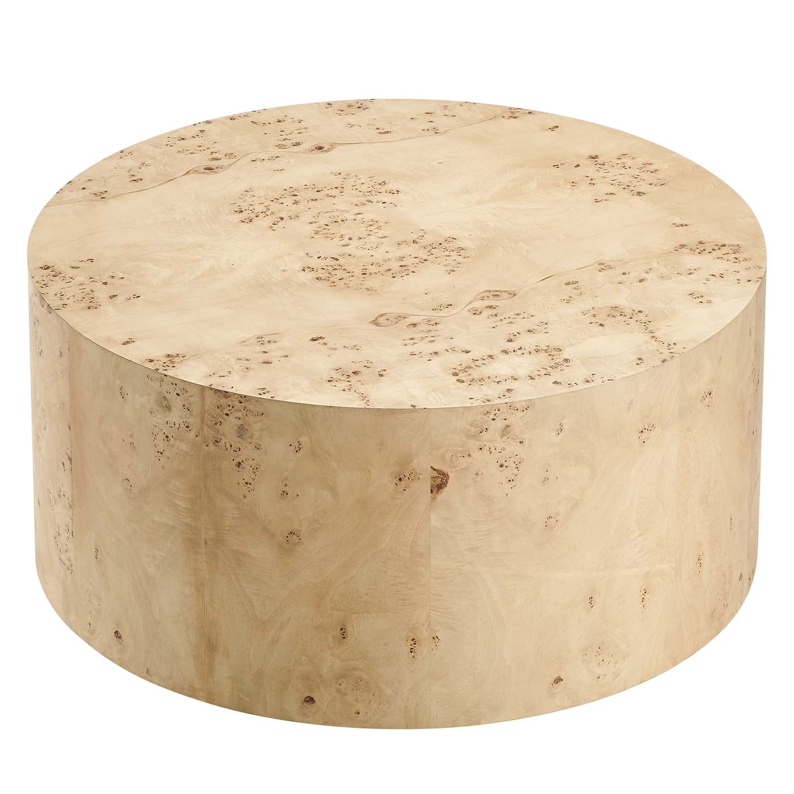Cosmos 35" Round Burl Wood Coffee Table-Table-Modway-Wall2Wall Furnishings