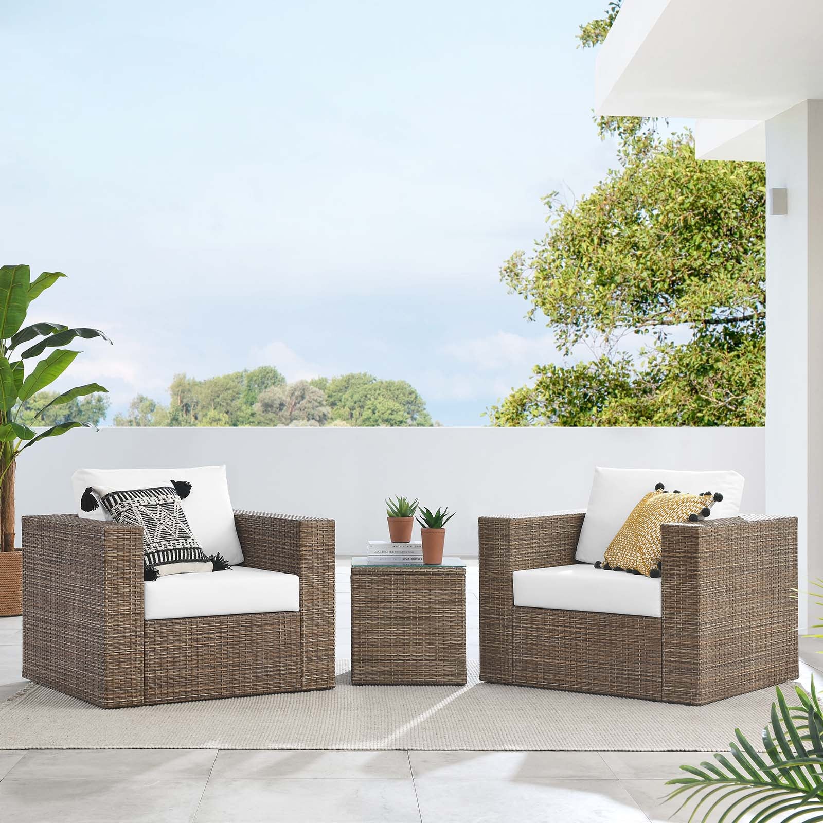 Convene Outdoor Patio 3-Piece Furniture Set-Outdoor Set-Modway-Wall2Wall Furnishings