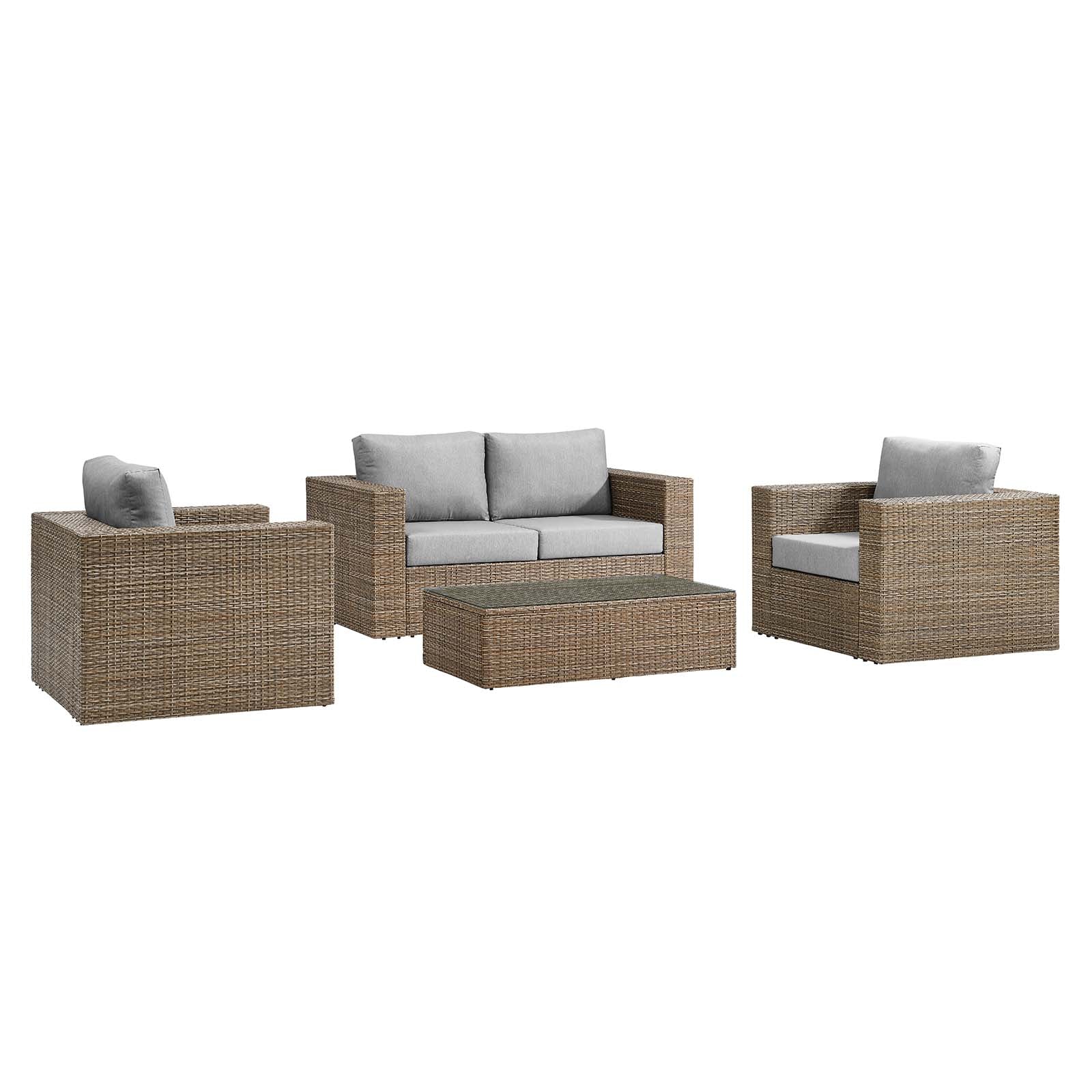 Convene Outdoor Patio 4-Piece Furniture Set-Outdoor Set-Modway-Wall2Wall Furnishings