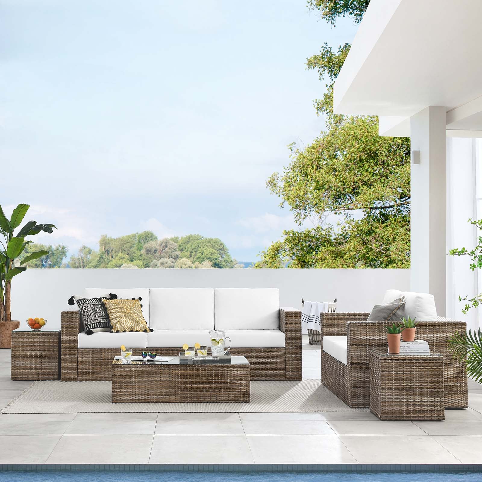 Convene Outdoor Patio 5-Piece Furniture Set-Outdoor Set-Modway-Wall2Wall Furnishings