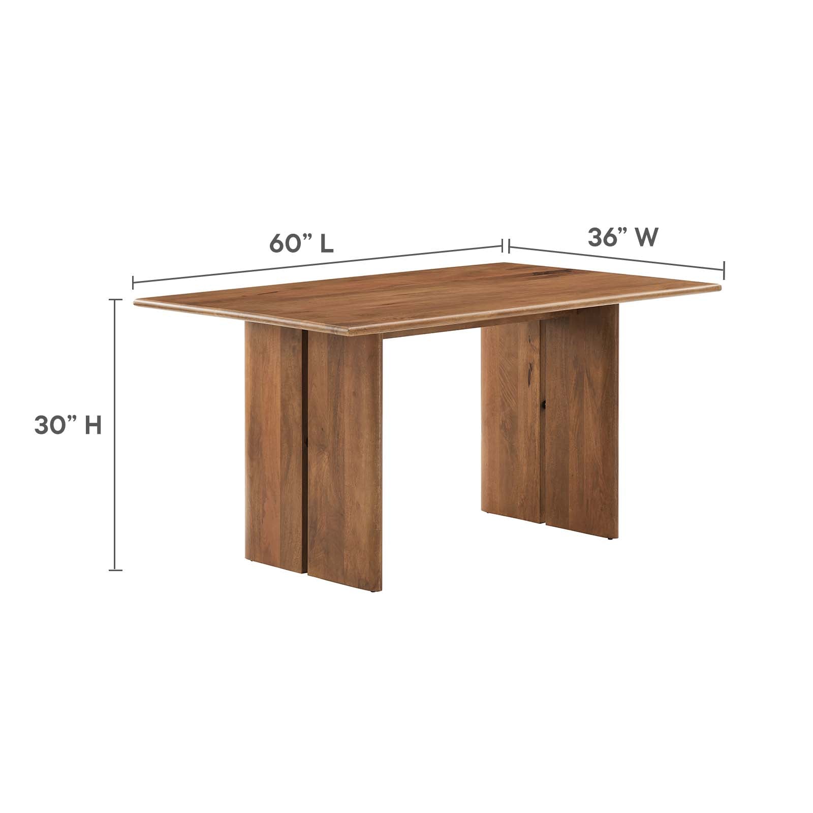 Amistad 60" Wood Dining Table-Dining Table-Modway-Wall2Wall Furnishings