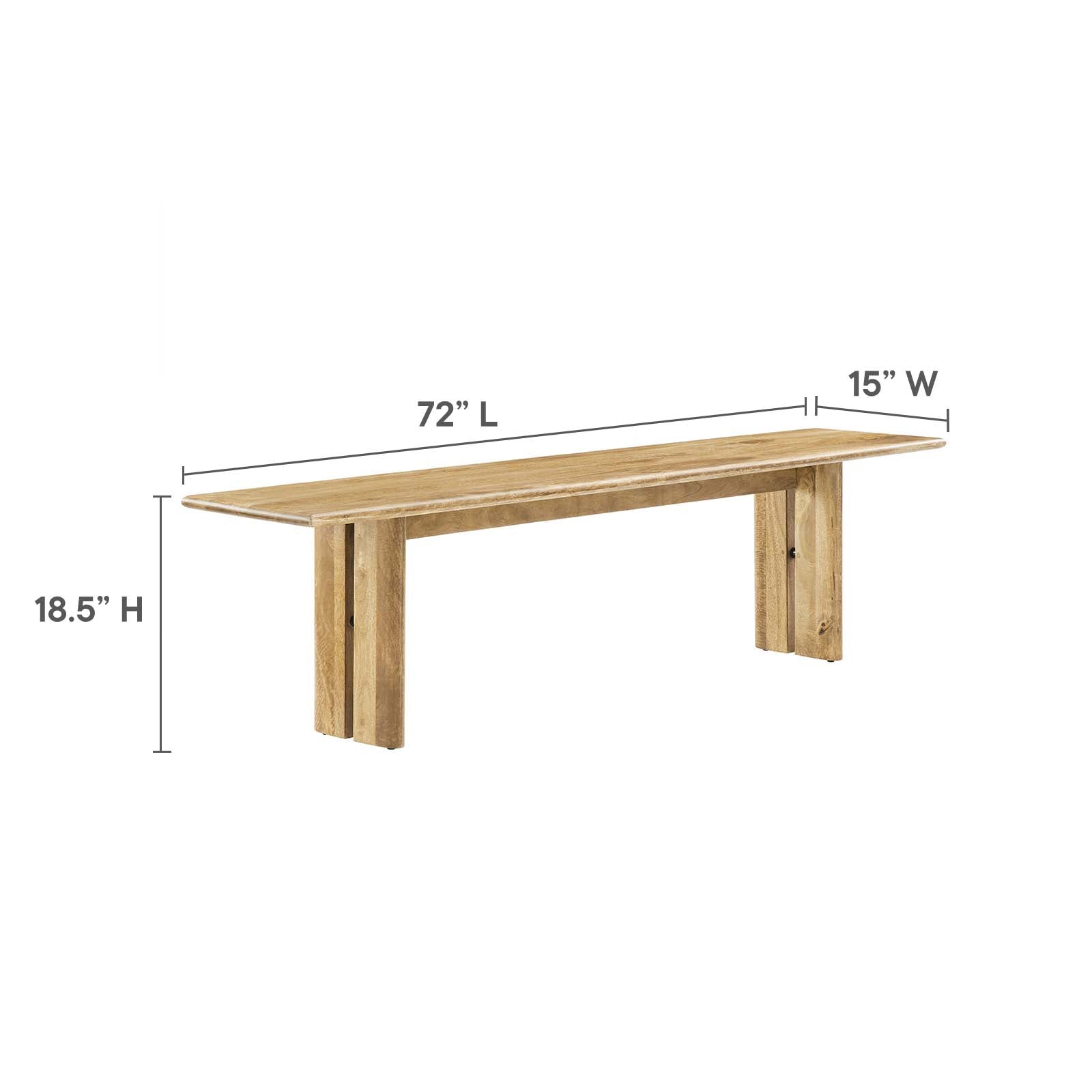 Amistad 72" Wood Bench-Bench-Modway-Wall2Wall Furnishings