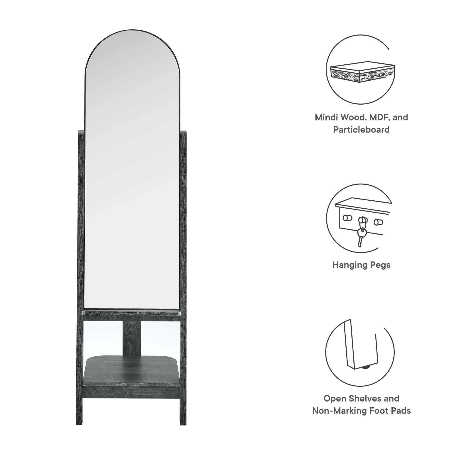 Ascend Standing Mirror-Mirror-Modway-Wall2Wall Furnishings