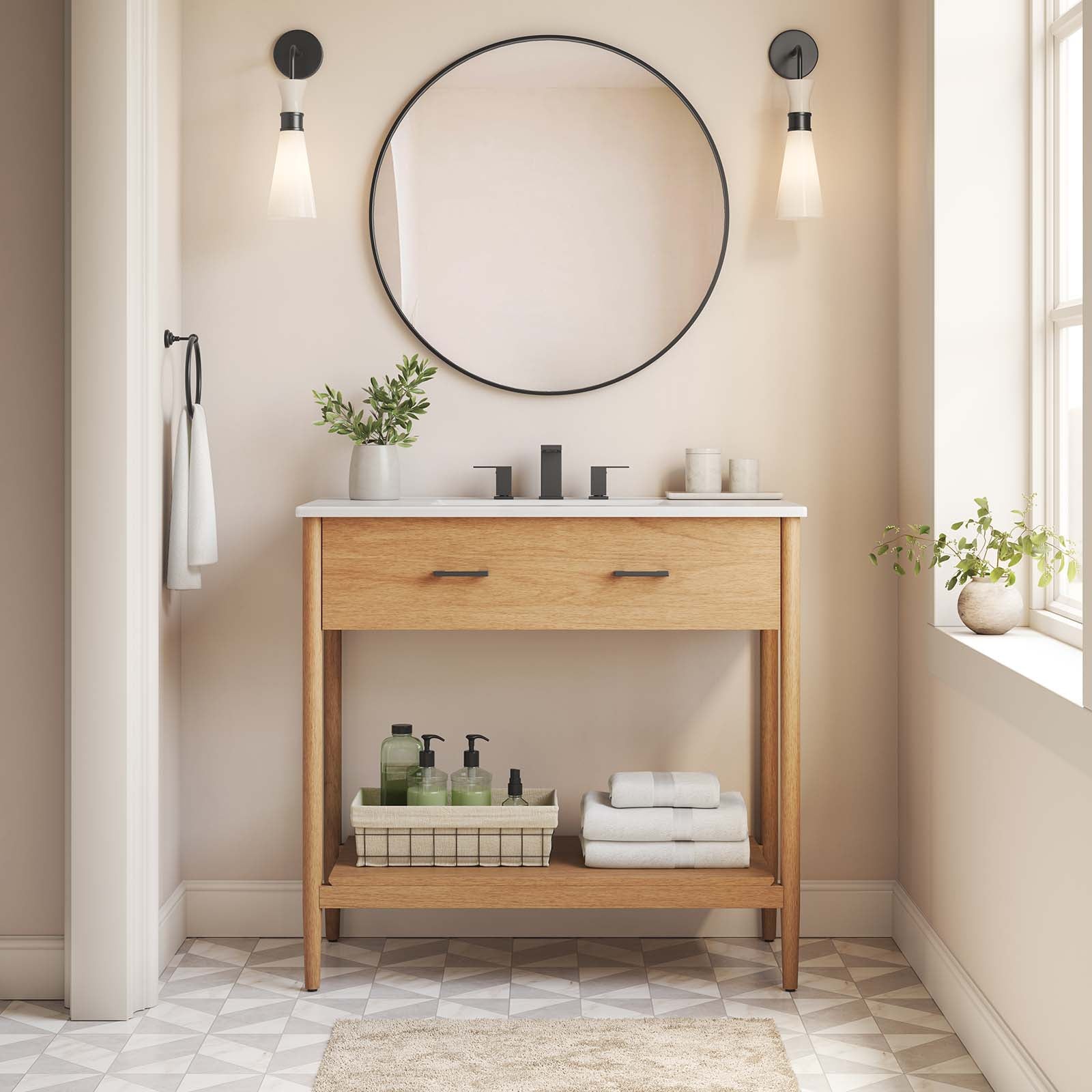 Zaire 36" Bathroom Vanity Cabinet (Sink Basin Not Included)-Bathroom Vanity-Modway-Wall2Wall Furnishings