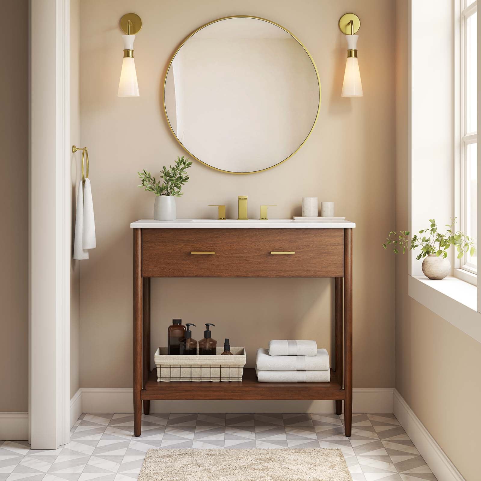 Zaire 36" Bathroom Vanity Cabinet (Sink Basin Not Included)-Bathroom Vanity-Modway-Wall2Wall Furnishings