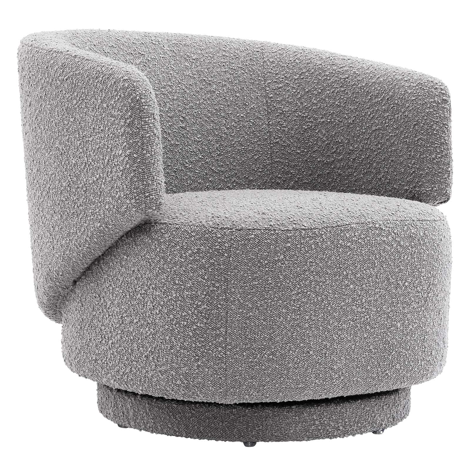 Celestia Boucle Fabric Swivel Chair-Swivel Chair-Modway-Wall2Wall Furnishings