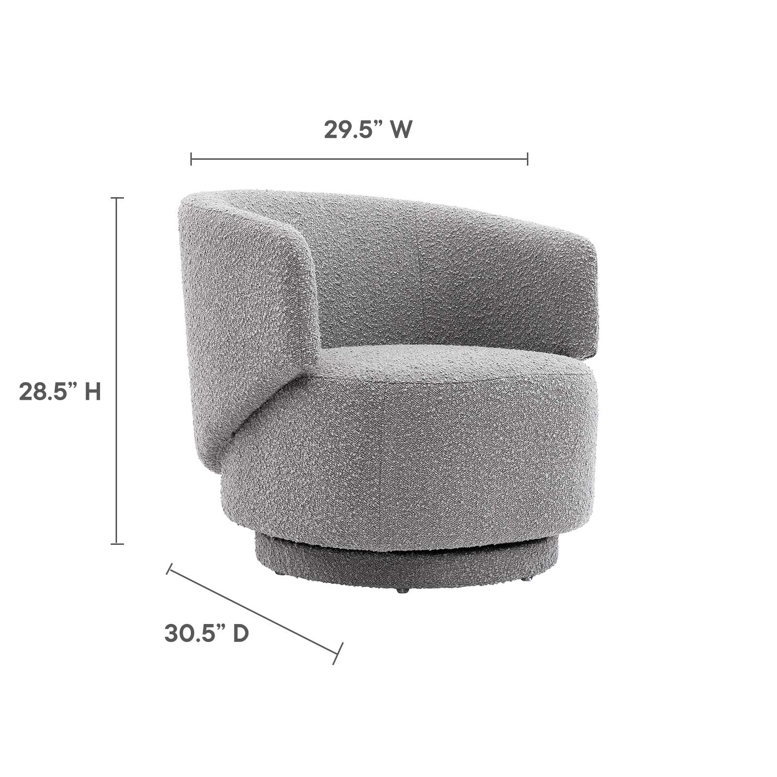 Celestia Boucle Fabric Swivel Chair-Swivel Chair-Modway-Wall2Wall Furnishings