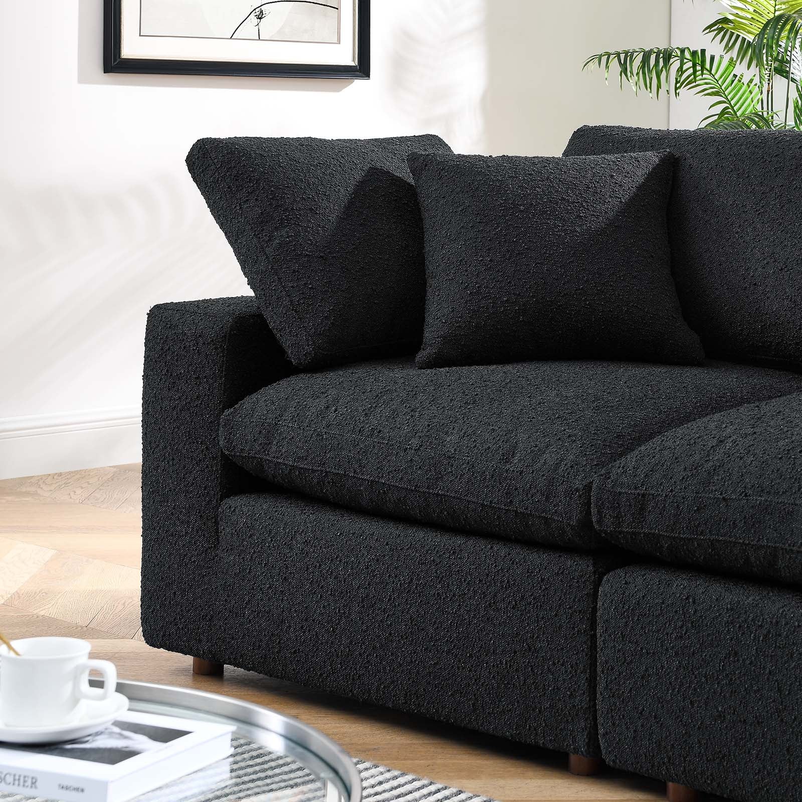 Commix Down Filled Overstuffed Boucle Fabric Loveseat-Loveseat-Modway-Wall2Wall Furnishings