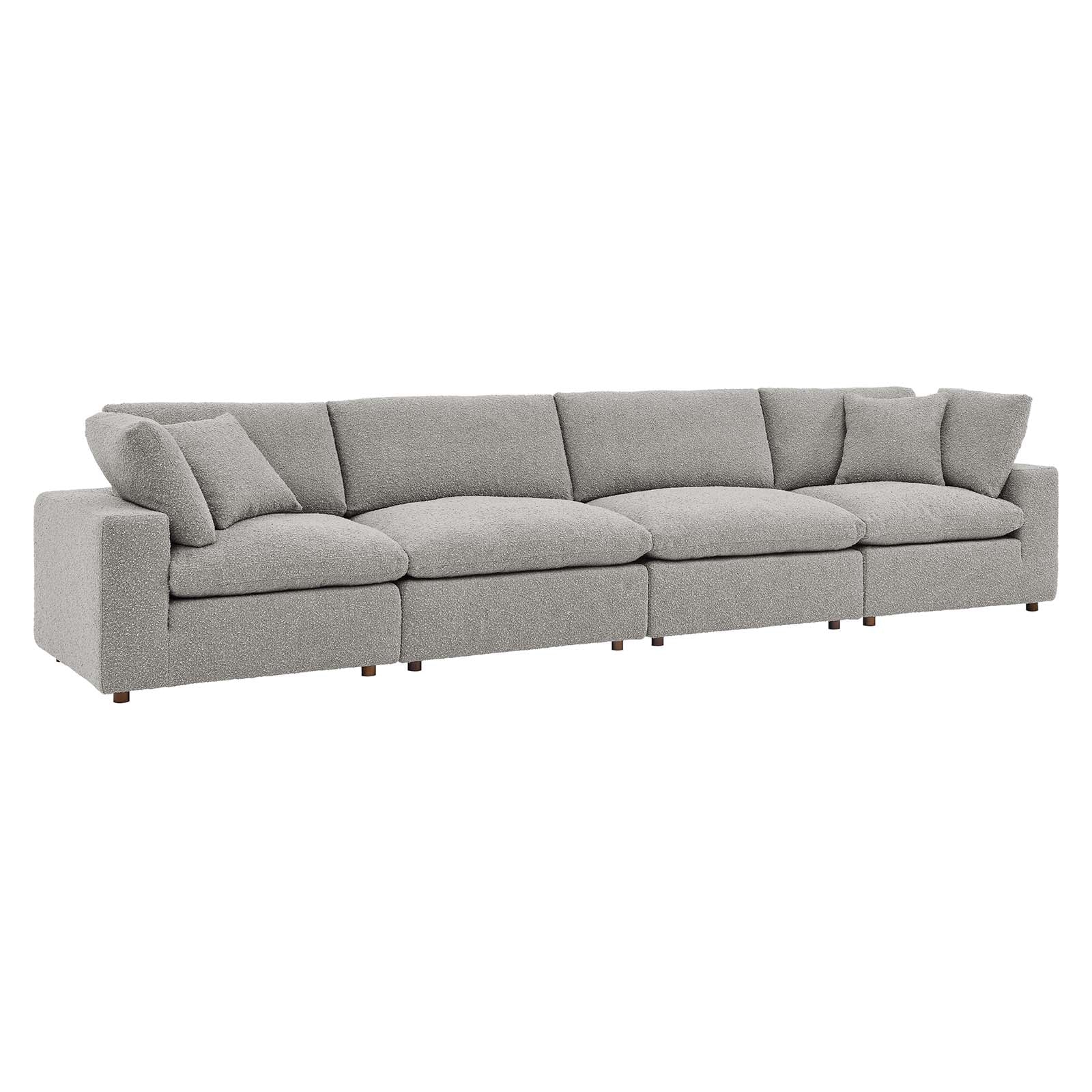 Commix Down Filled Overstuffed Boucle Fabric 4-Seater Sofa-Sofa-Modway-Wall2Wall Furnishings