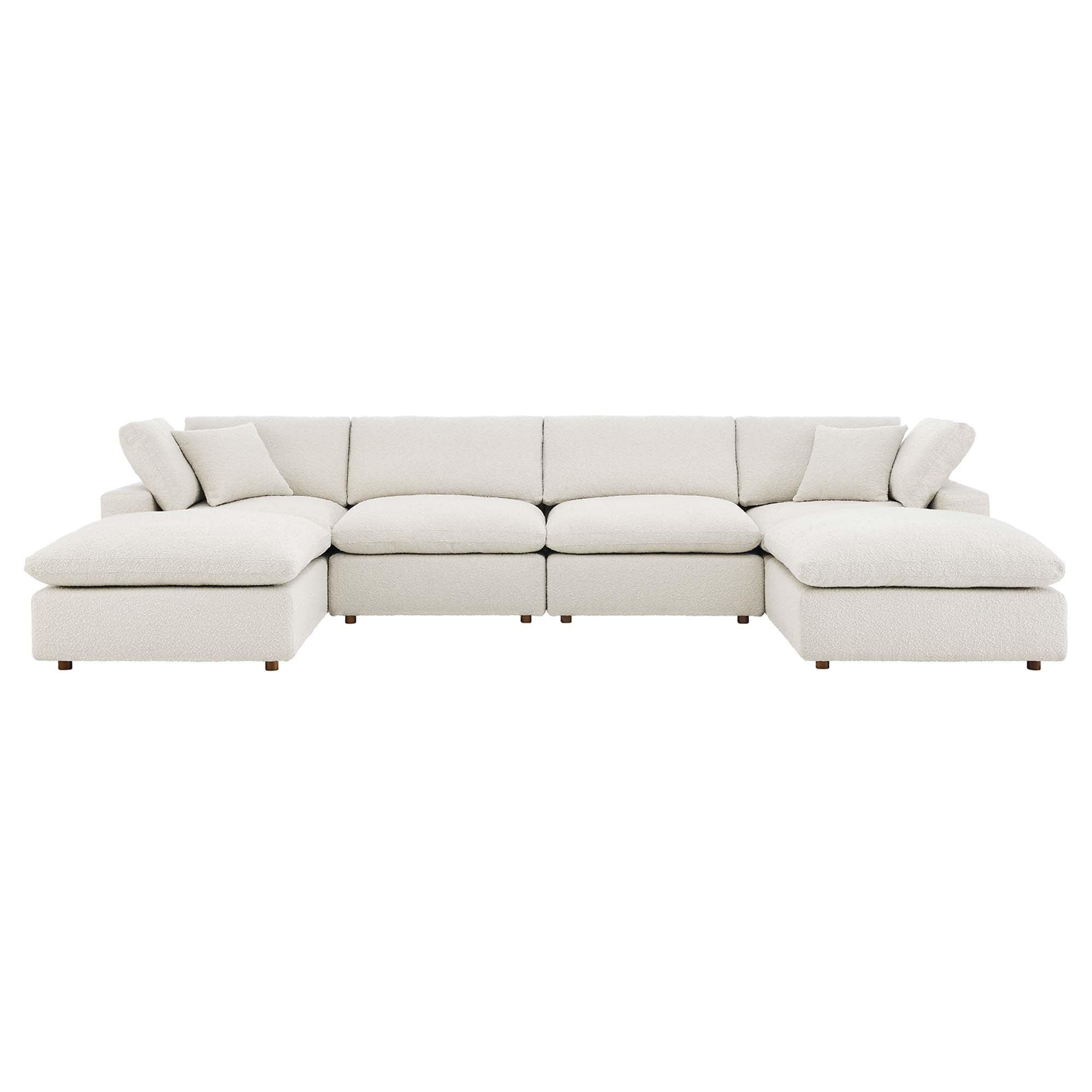 Commix 6-Piece Down Filled Overstuffed Boucle Sectional Sofa