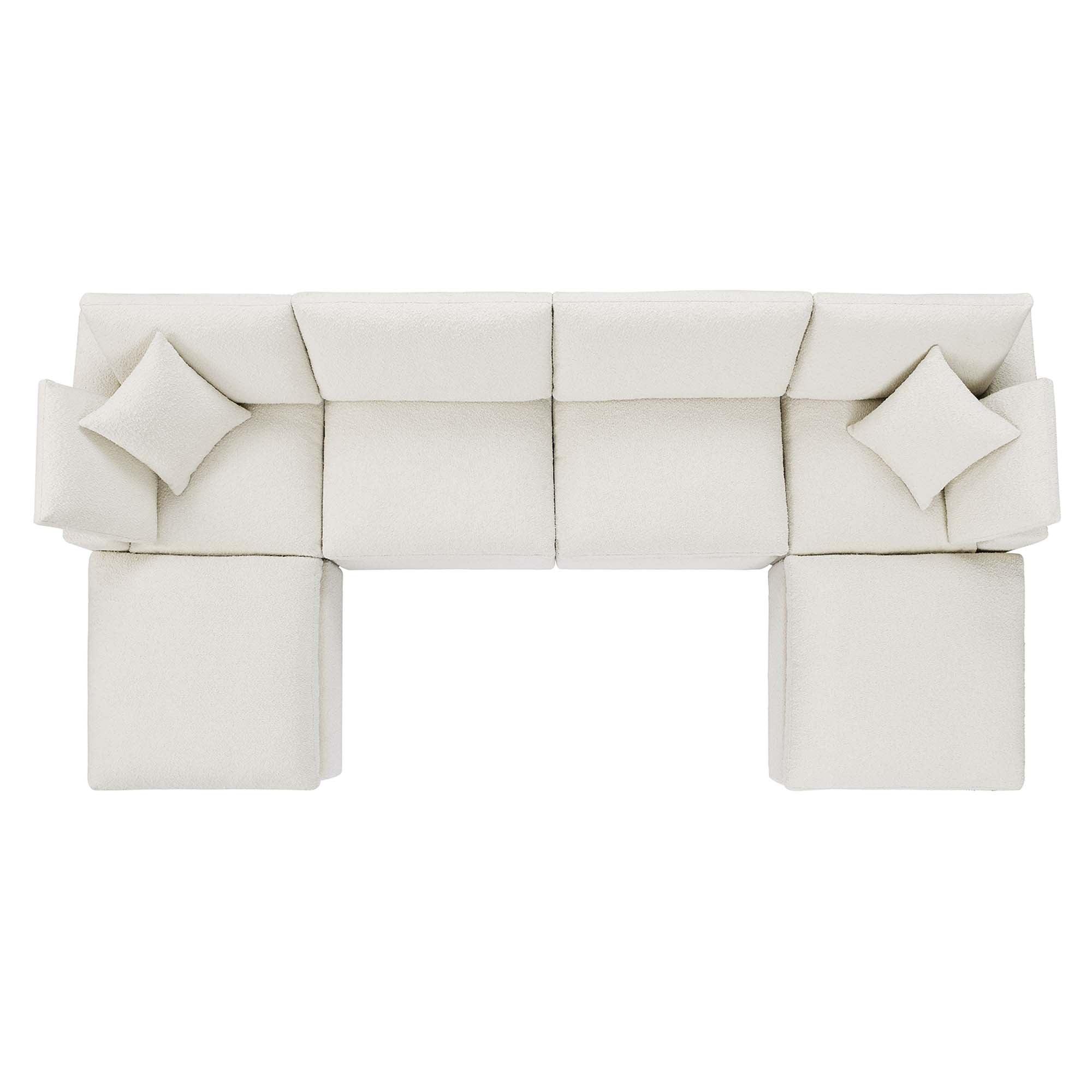 Commix 6-Piece Down Filled Overstuffed Boucle Sectional Sofa
