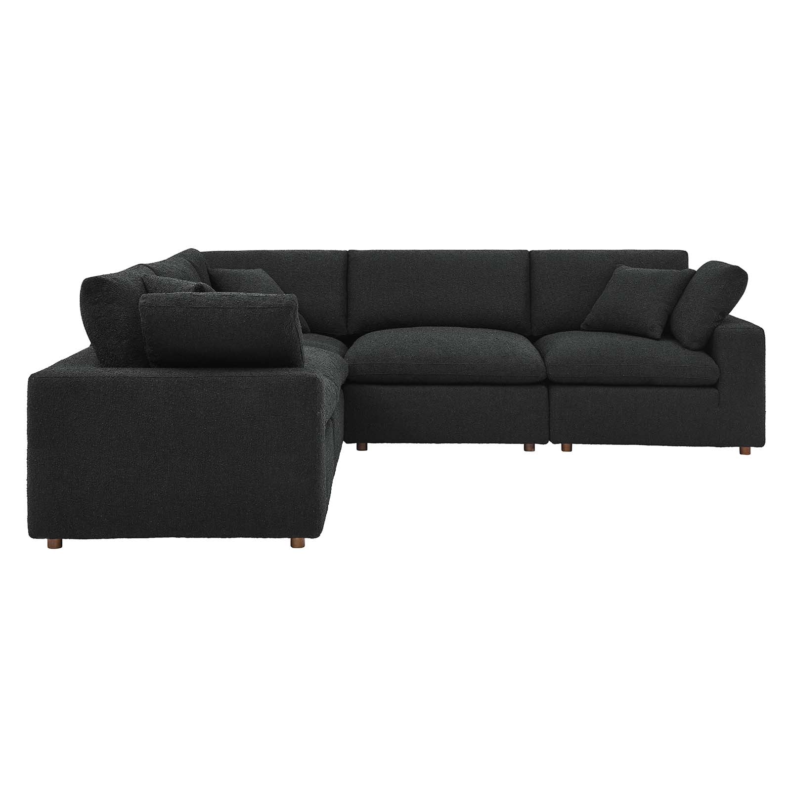 Commix Down Filled Overstuffed Boucle 5-Piece Sectional Sofa-Sectional-Modway-Wall2Wall Furnishings