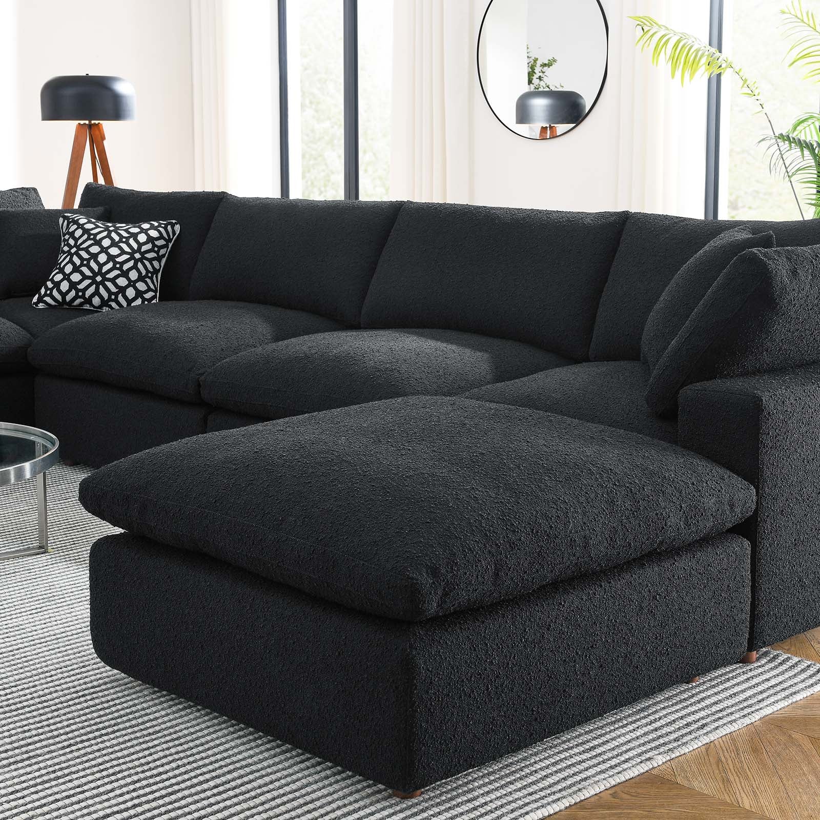 Commix Down Filled Overstuffed Boucle 7-Piece Sectional Sofa-Sectional-Modway-Wall2Wall Furnishings