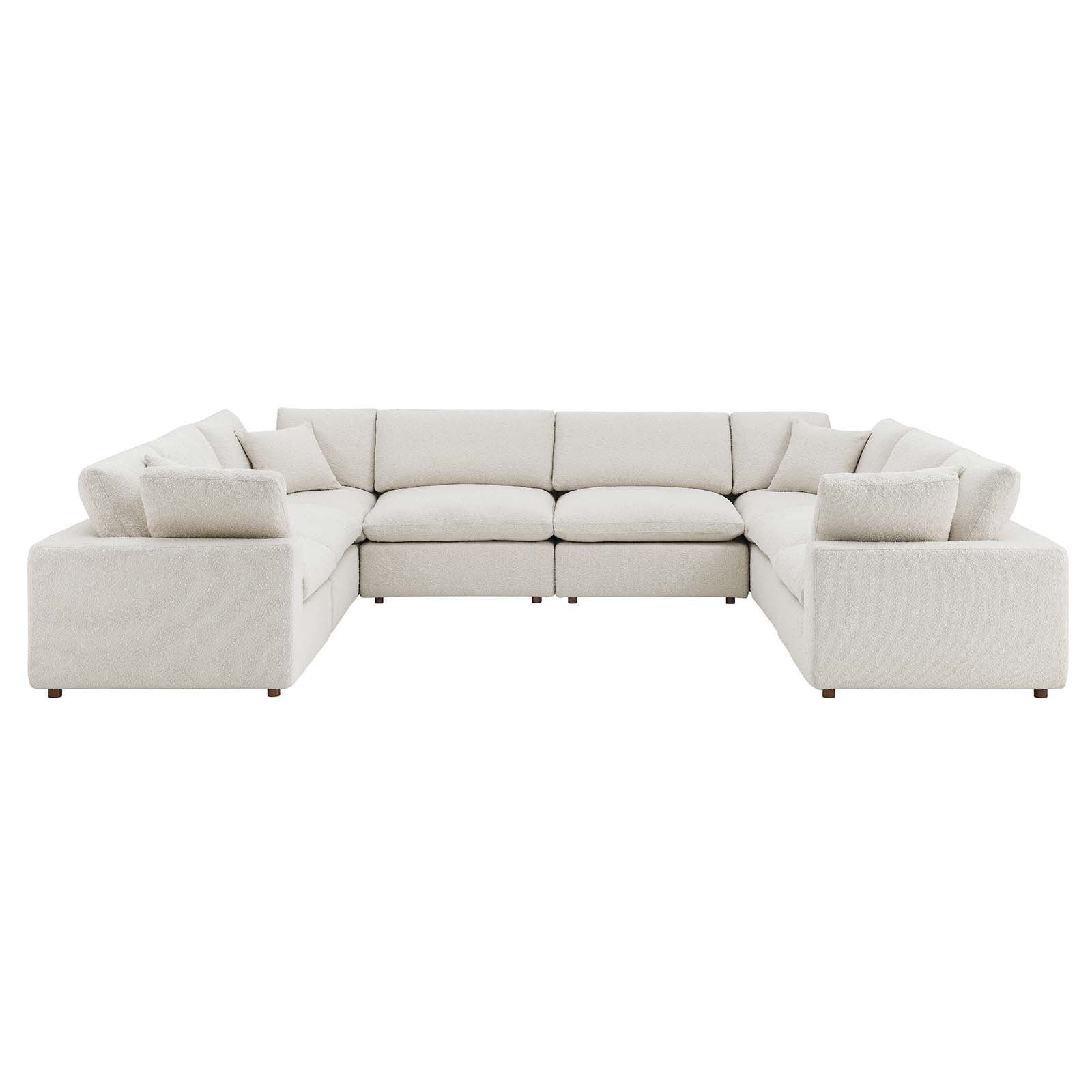 Commix Down Filled Overstuffed Boucle Fabric 8-Piece Sectional Sofa-Sectional-Modway-Wall2Wall Furnishings