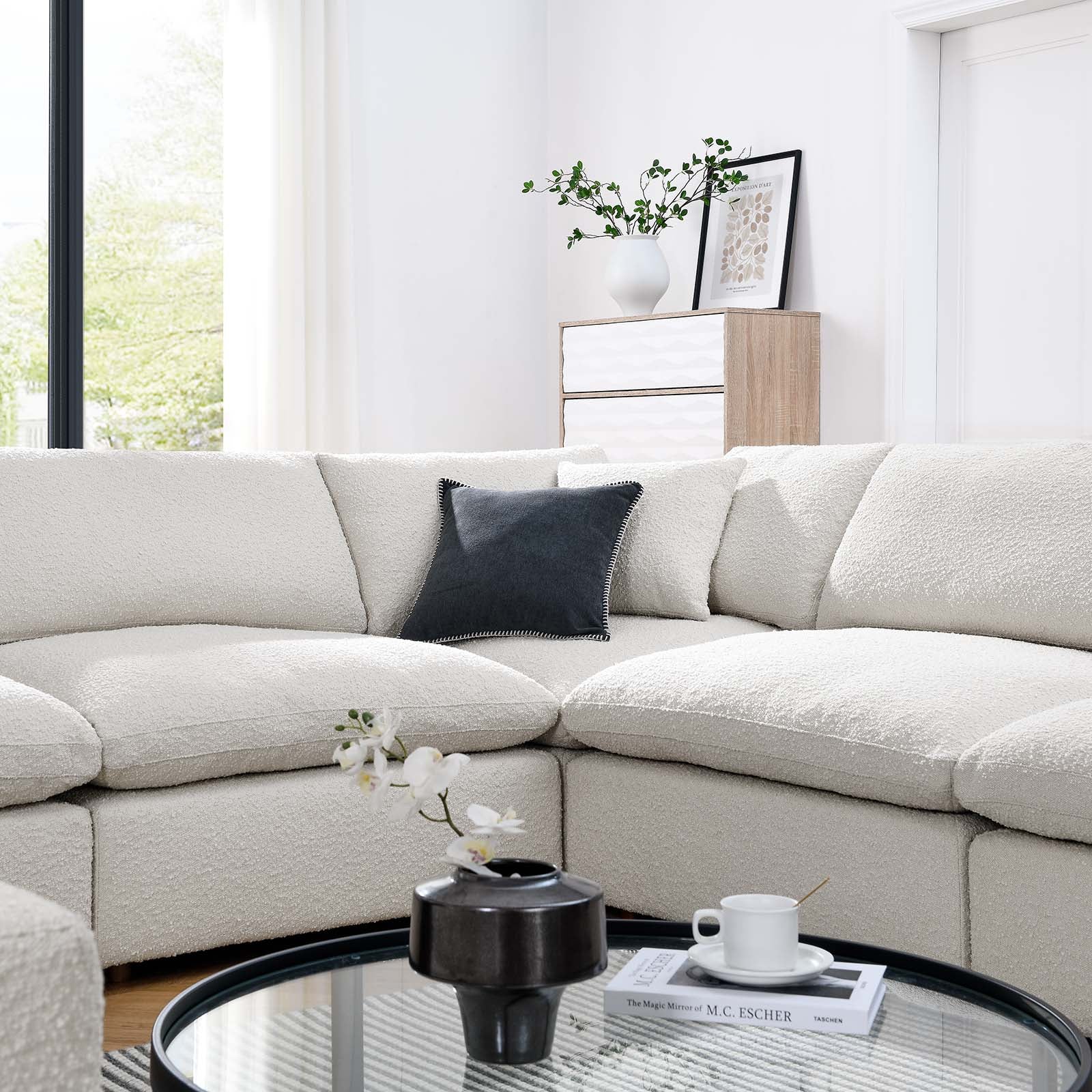 Commix Down Filled Overstuffed Boucle Fabric 8-Piece Sectional Sofa-Sectional-Modway-Wall2Wall Furnishings