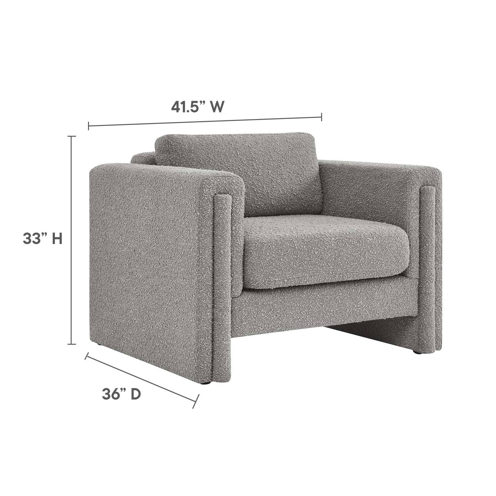 Visible Boucle Fabric Armchair-Armchair-Modway-Wall2Wall Furnishings