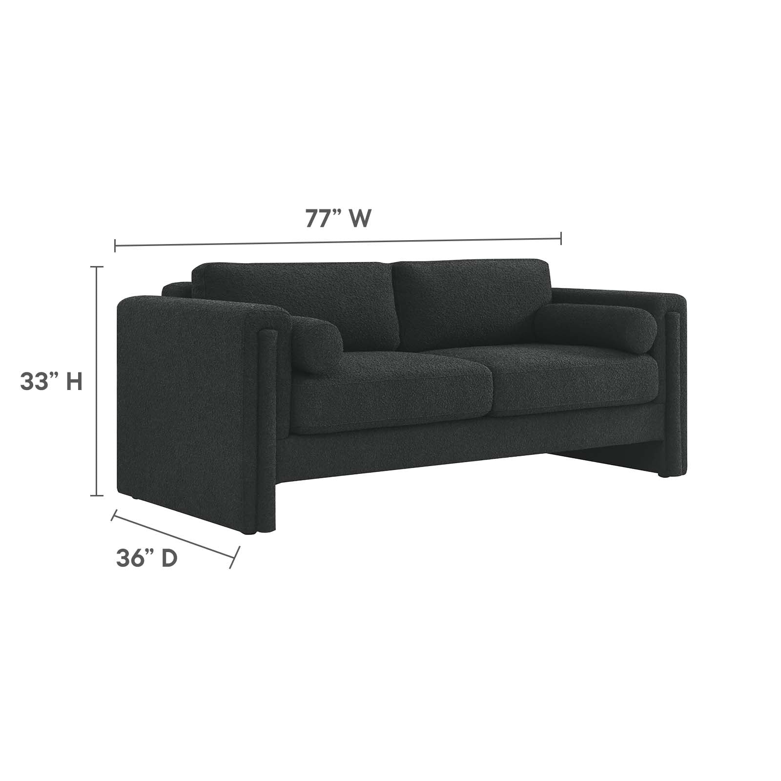 Visible Boucle Fabric Sofa-Sofa-Modway-Wall2Wall Furnishings