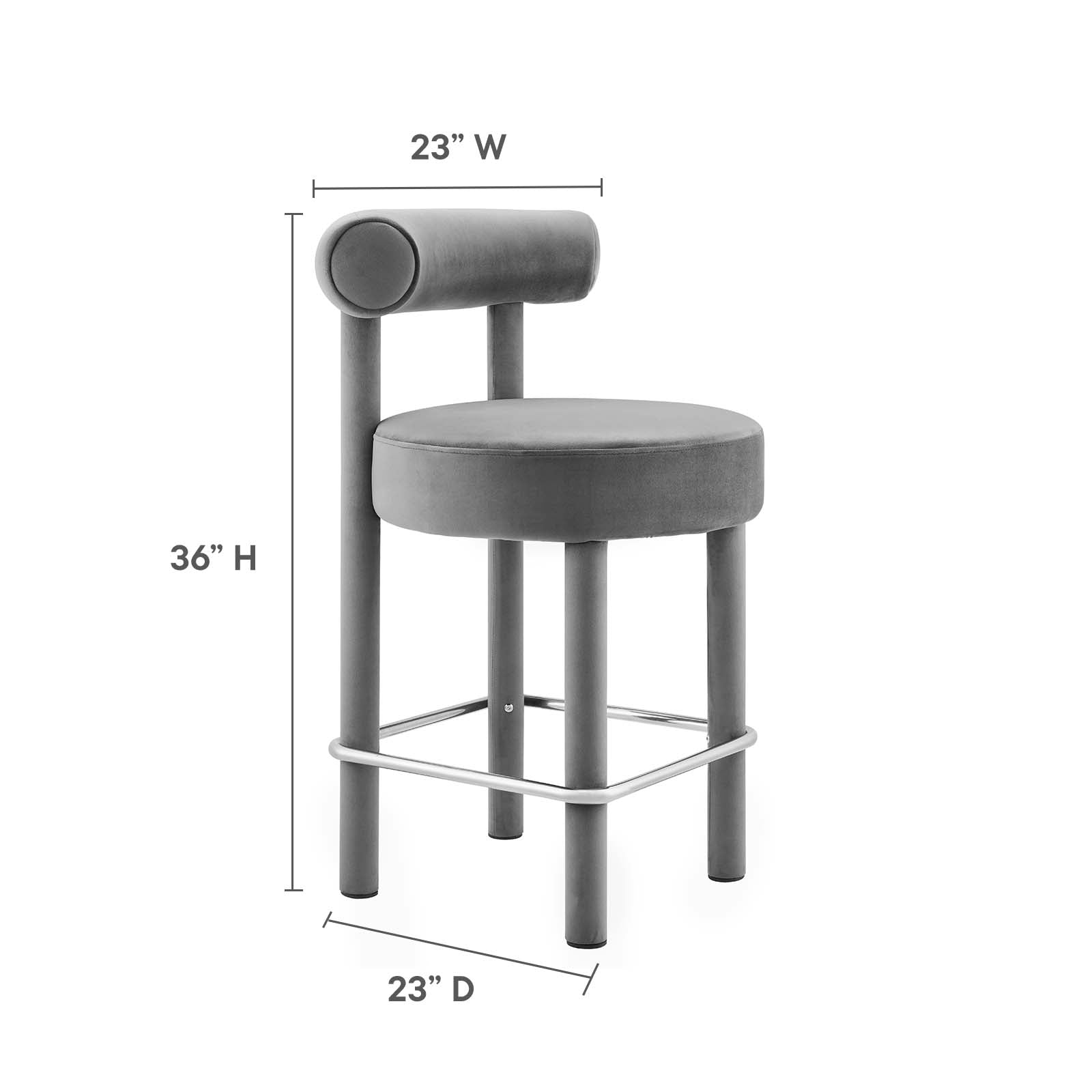 Toulouse Performance Velvet Counter Stool-Counter Stool-Modway-Wall2Wall Furnishings