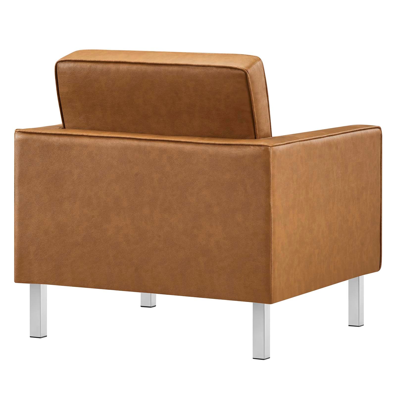 Loft Tufted Vegan Leather Armchair and Ottoman Set-Sofa Set-Modway-Wall2Wall Furnishings