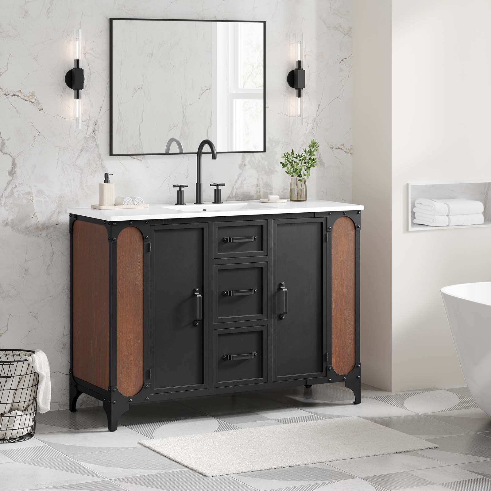 Steamforge 48" Single Sink Bathroom Vanity-Bathroom Vanity-Modway-Wall2Wall Furnishings