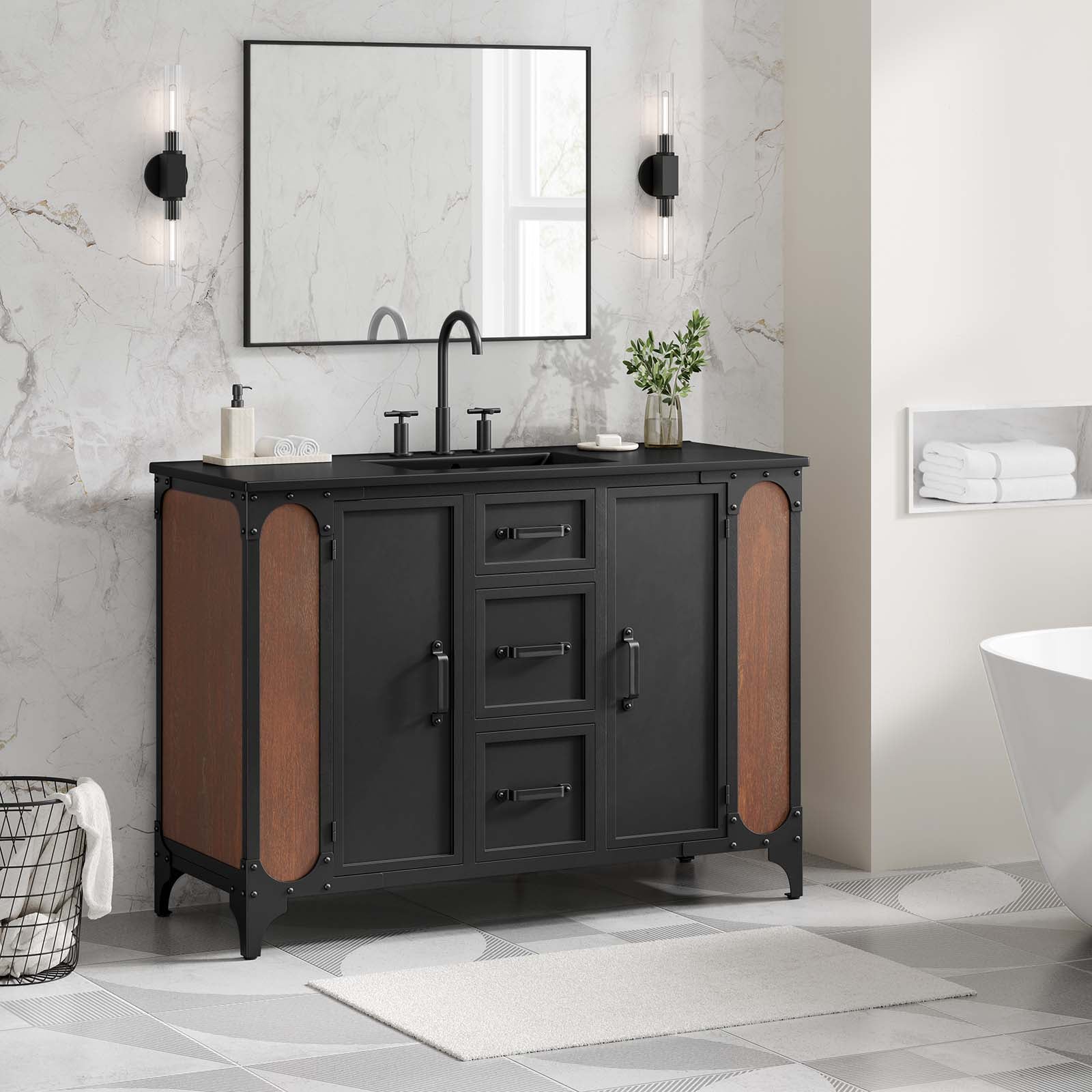 Steamforge 48" Single Sink Bathroom Vanity-Bathroom Vanity-Modway-Wall2Wall Furnishings