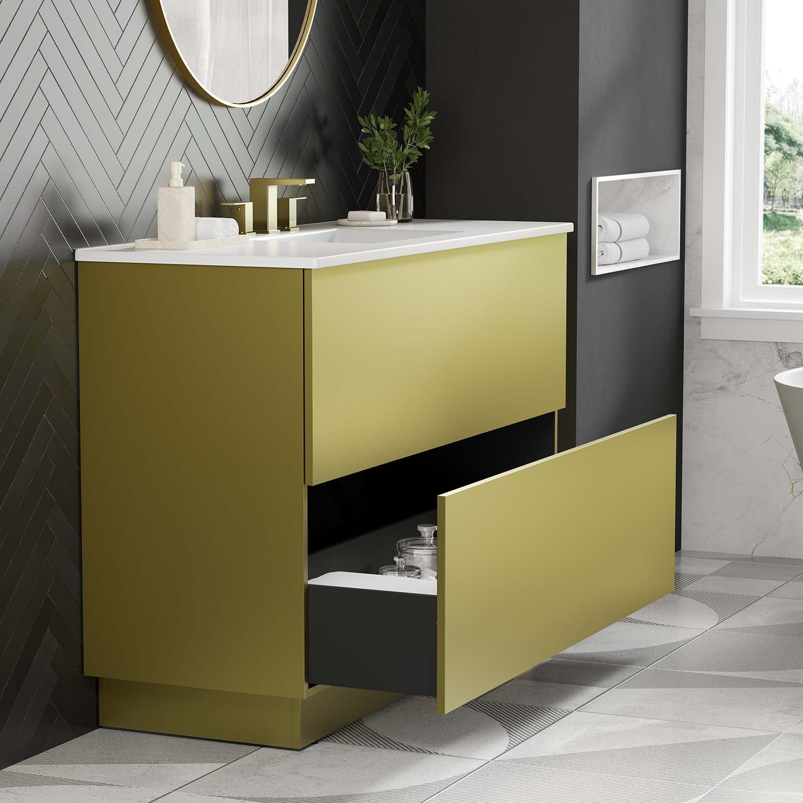 Quantum 48" Single Sink Bathroom Vanity-Bathroom Vanity-Modway-Wall2Wall Furnishings