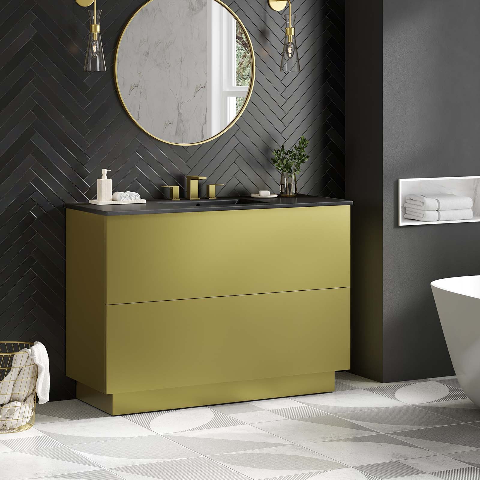 Quantum 48" Single Sink Bathroom Vanity-Bathroom Vanity-Modway-Wall2Wall Furnishings