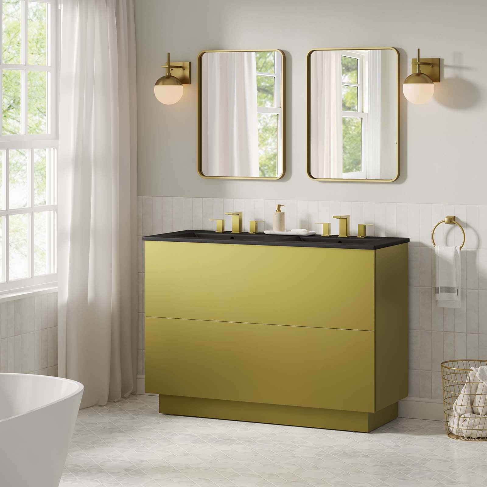 Quantum 48" Double Sink Bathroom Vanity-Bathroom Vanity-Modway-Wall2Wall Furnishings