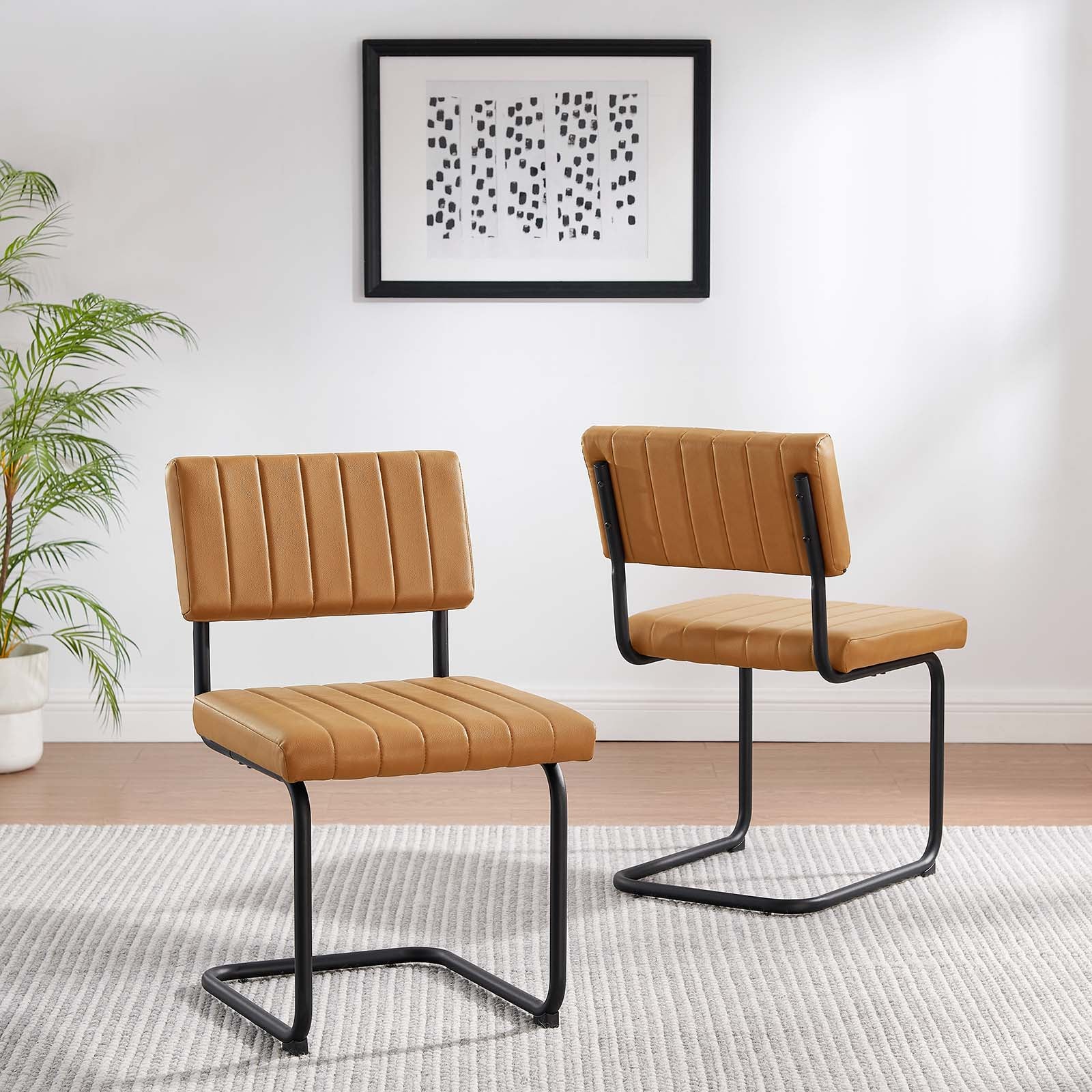 Parity Vegan Leather Dining Side Chairs - Set of 2-Dining Chair-Modway-Wall2Wall Furnishings