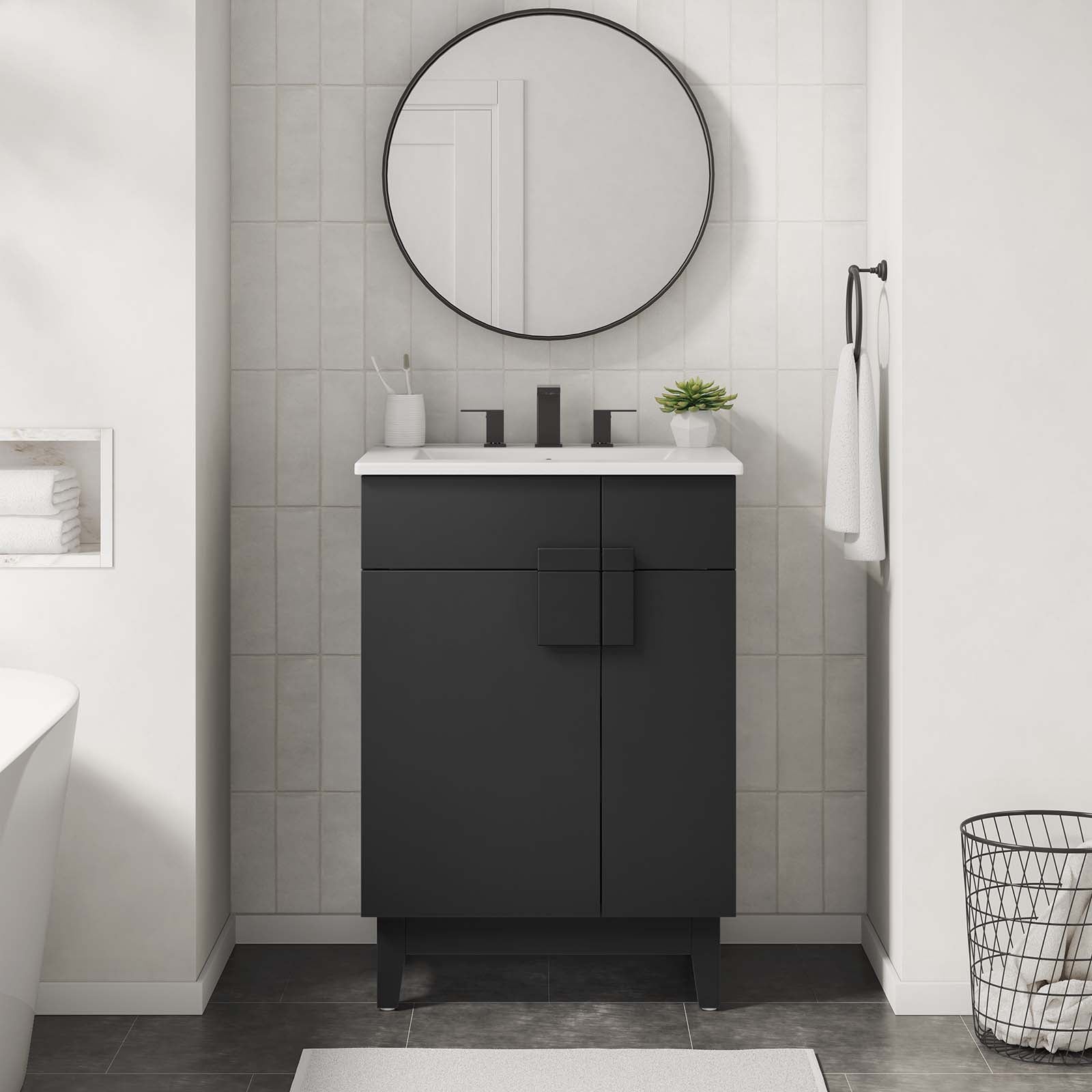 Miles 24” Bathroom Vanity-Bathroom Vanity-Modway-Wall2Wall Furnishings