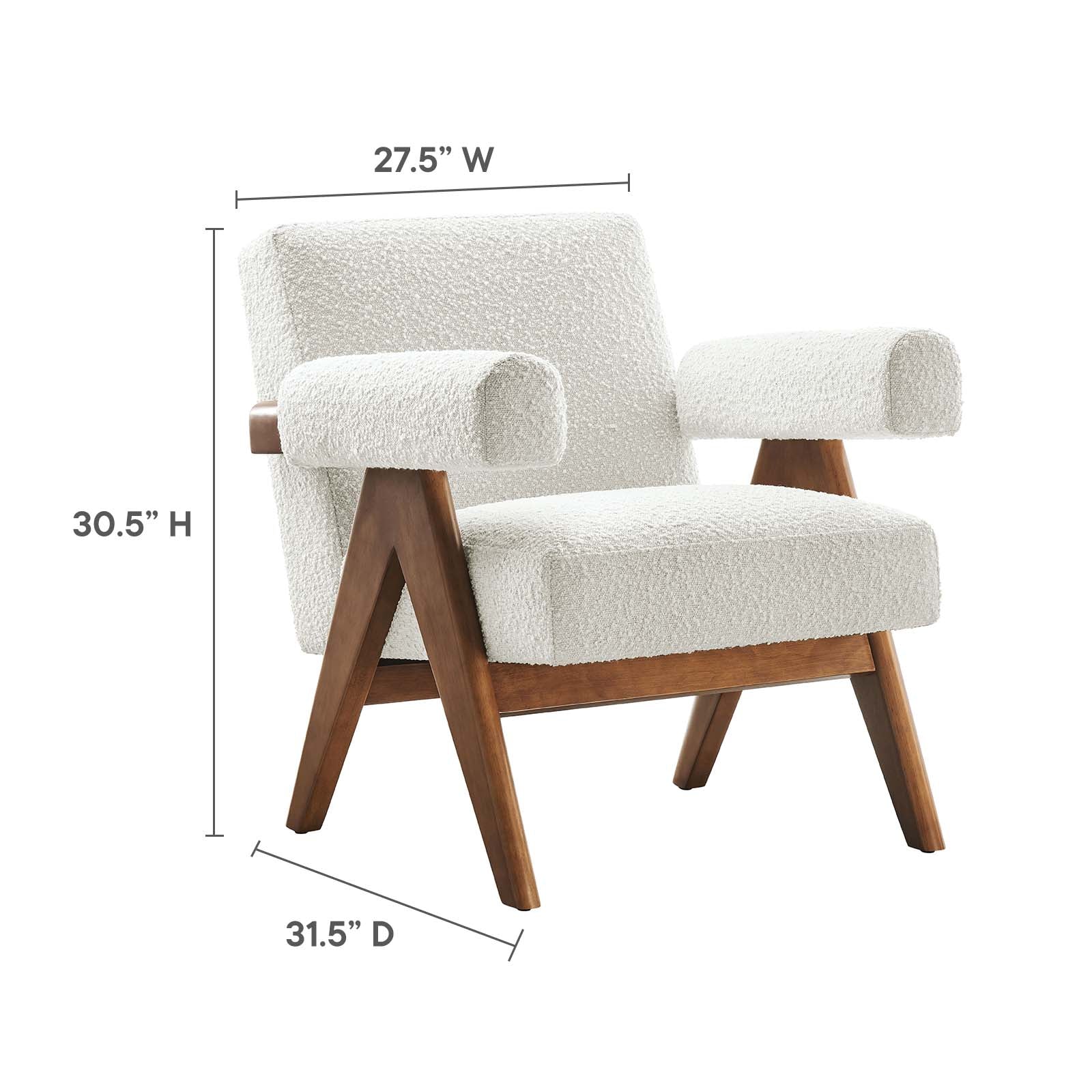 Lyra Boucle Fabric Armchair-Armchair-Modway-Wall2Wall Furnishings