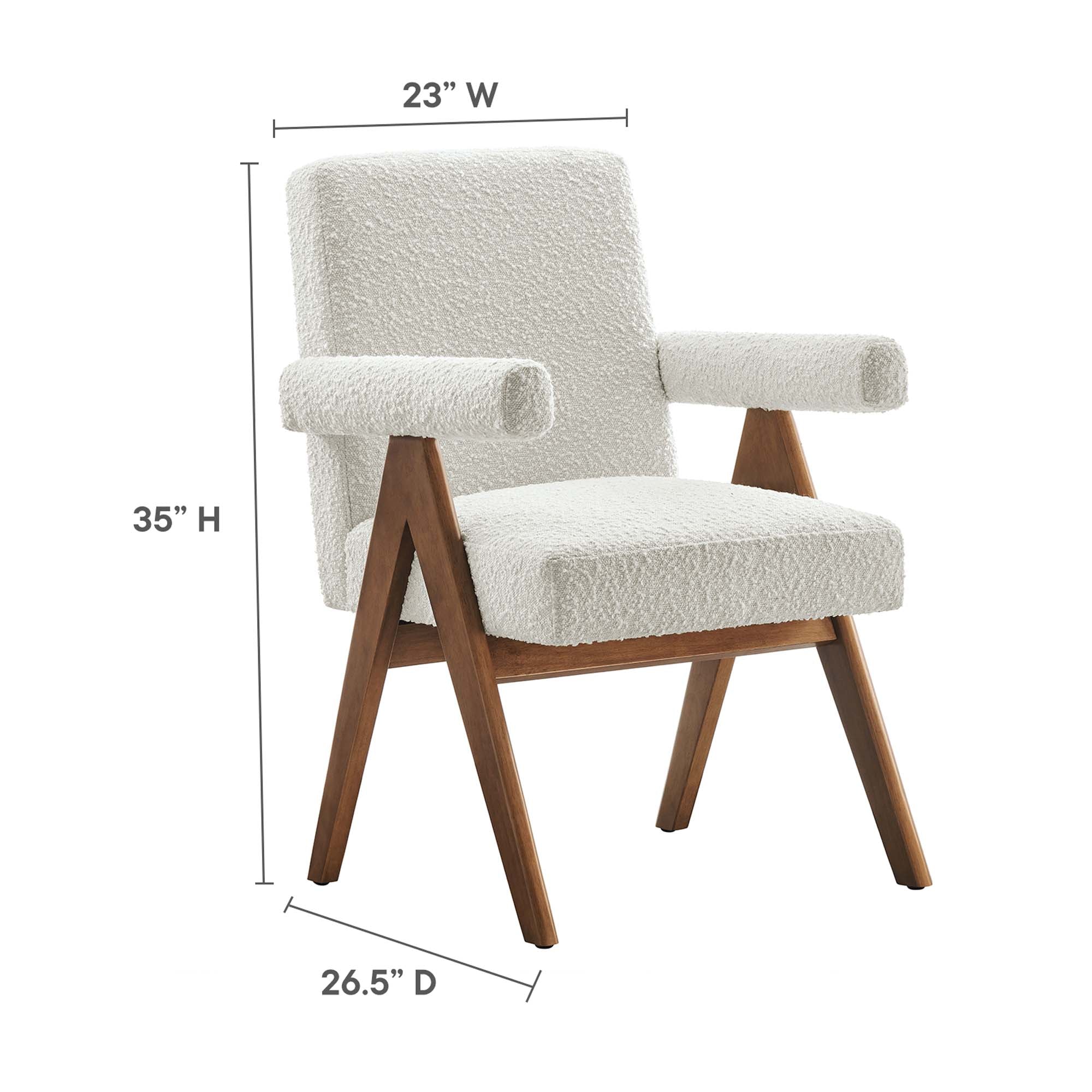 Lyra Boucle Fabric Dining Room Chair Set of 2