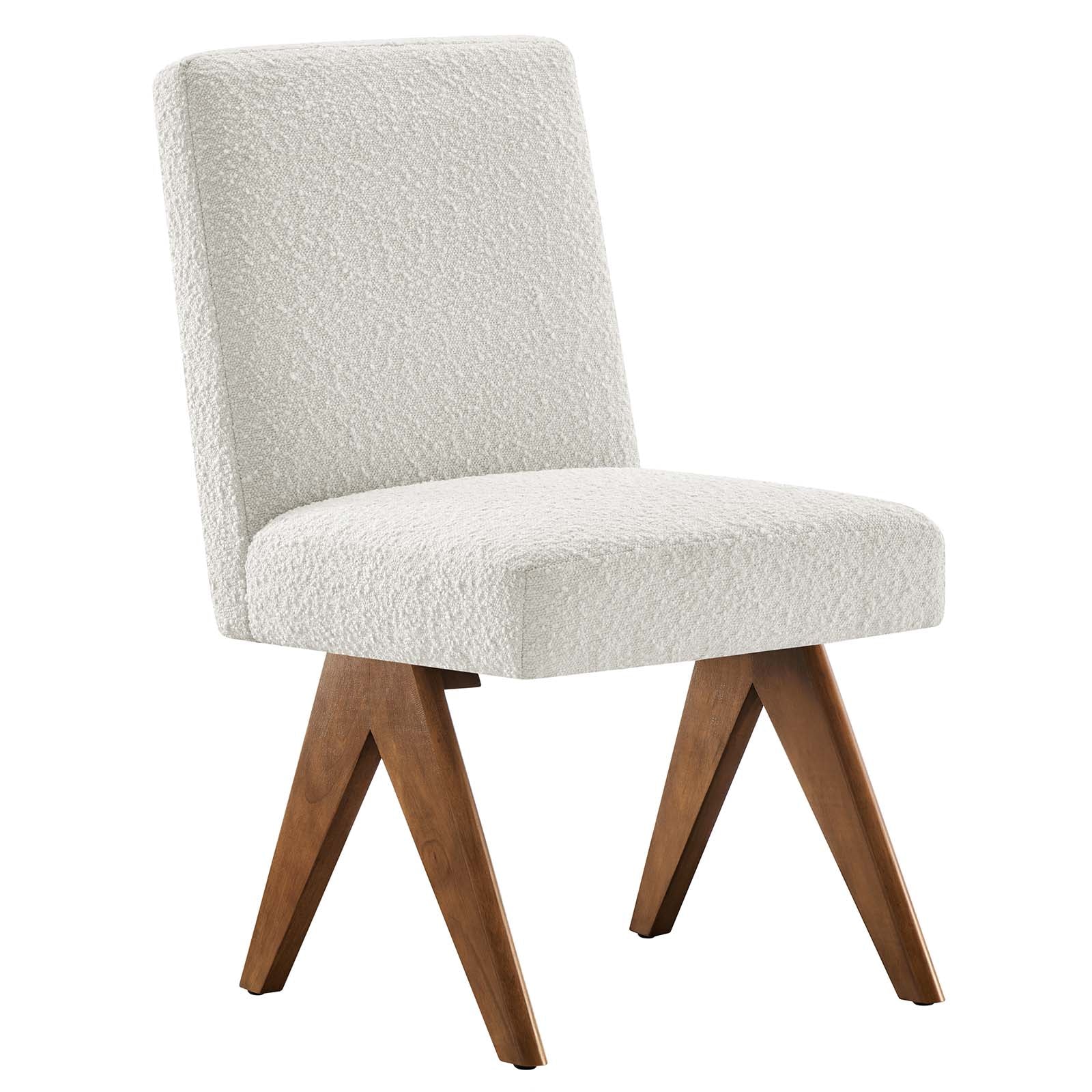 Lyra Boucle Fabric Dining Room Side Chair - Set of 2-Dining Chair-Modway-Wall2Wall Furnishings