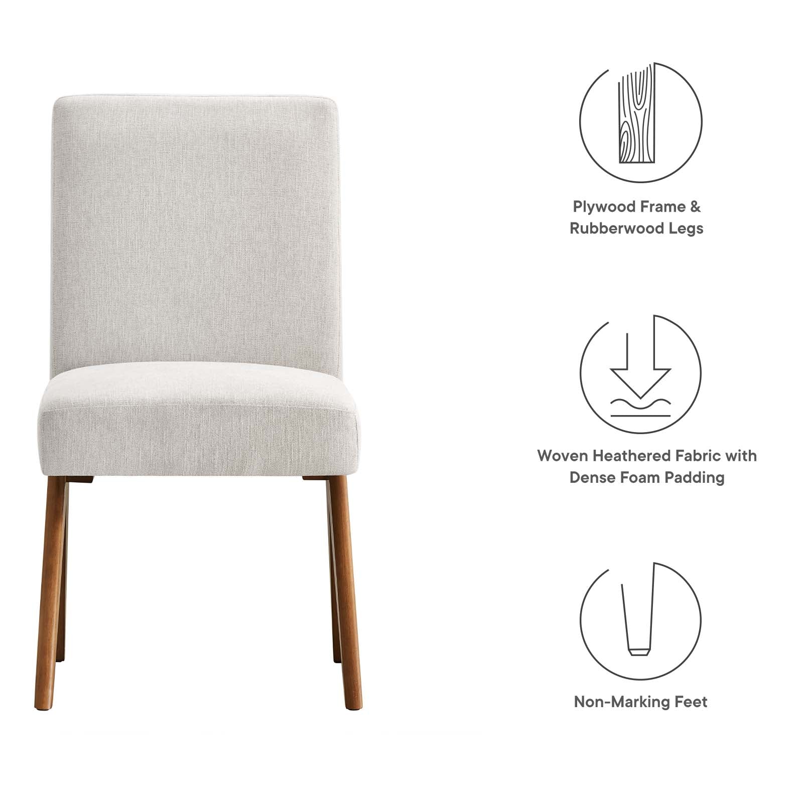 Lyra Fabric Dining Room Side Chair - Set of 2-Dining Chair-Modway-Wall2Wall Furnishings