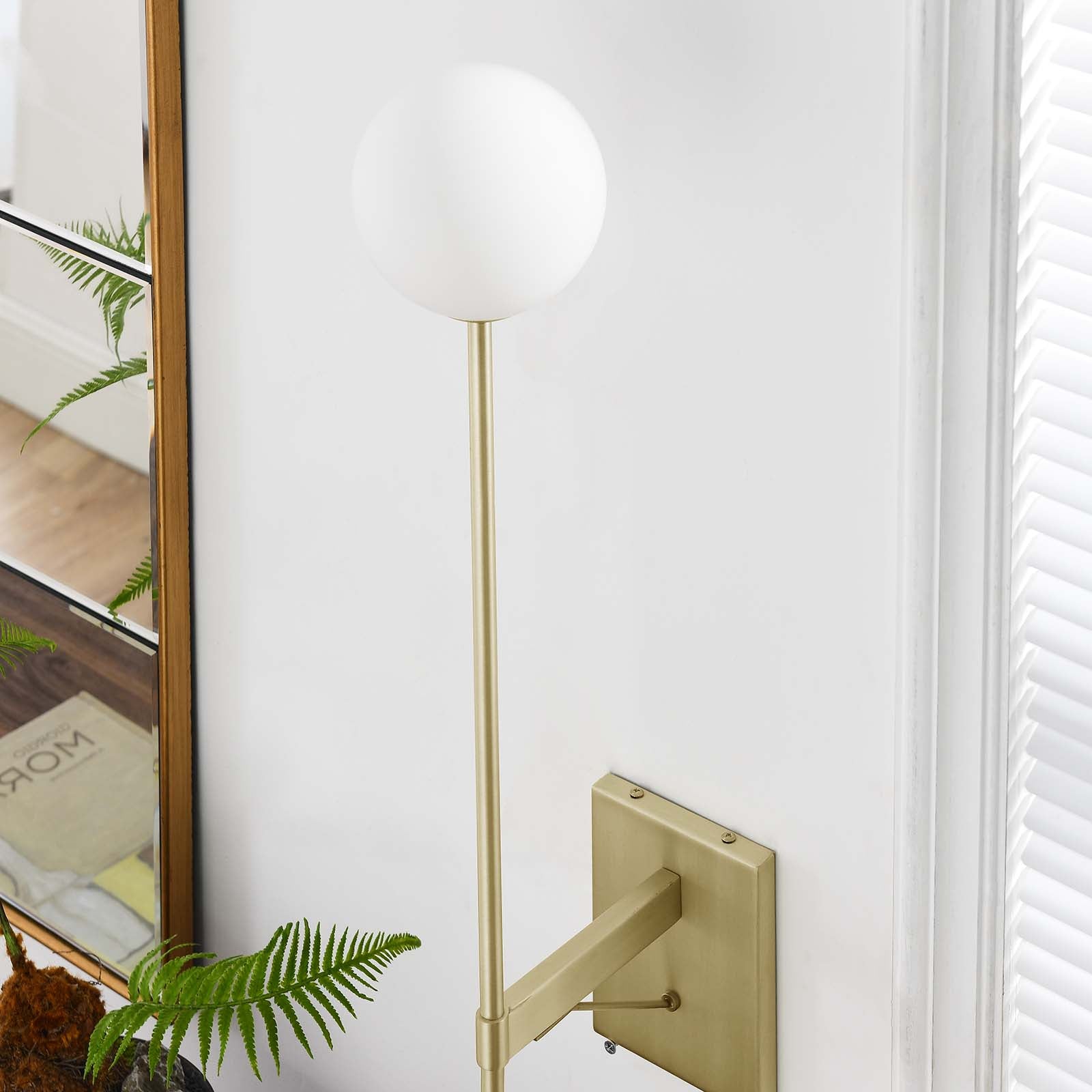 Riva White Globe Wall Sconce-Table Lamp-Modway-Wall2Wall Furnishings