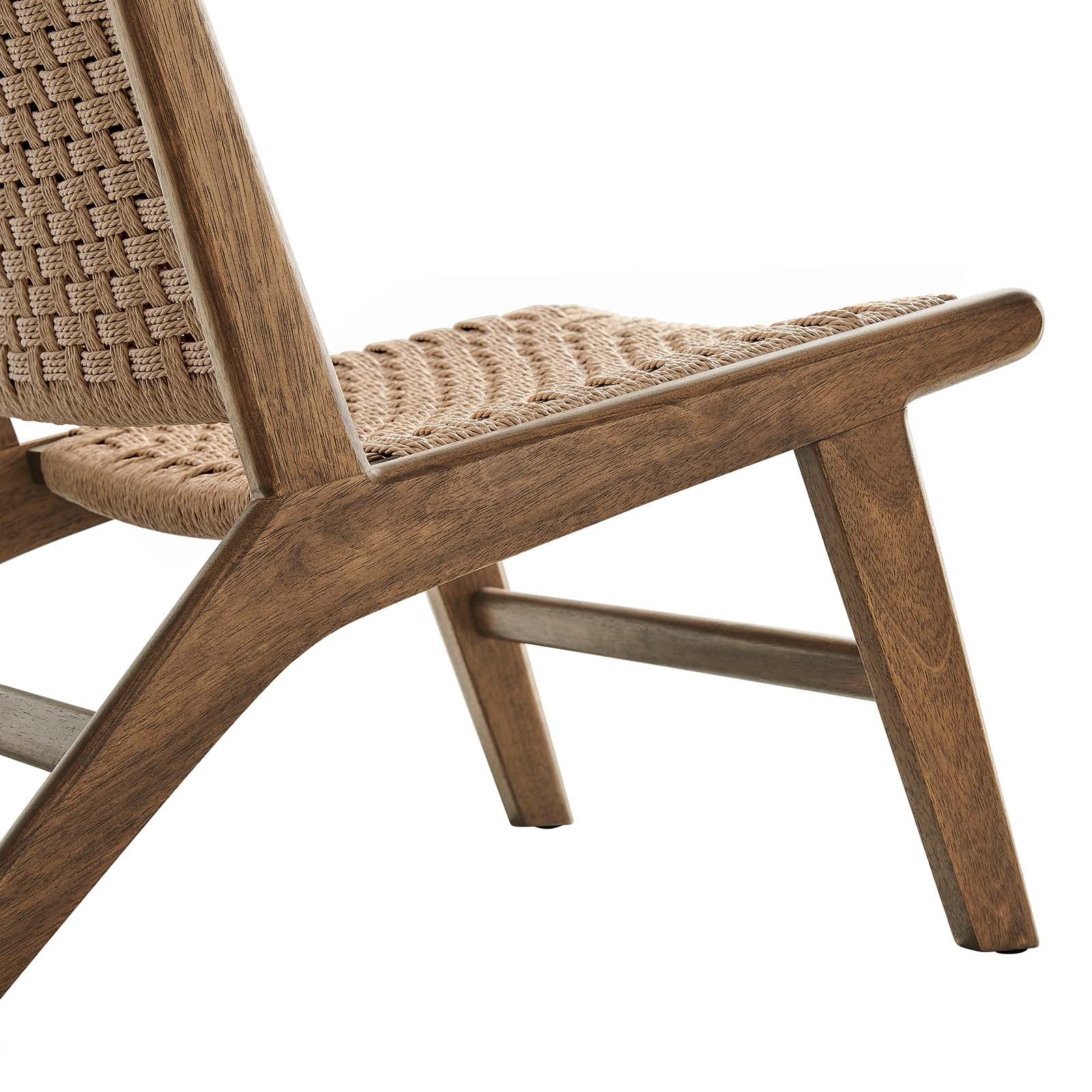 Saoirse Woven Rope Wood Accent Lounge Chair-Dining Chair-Modway-Wall2Wall Furnishings