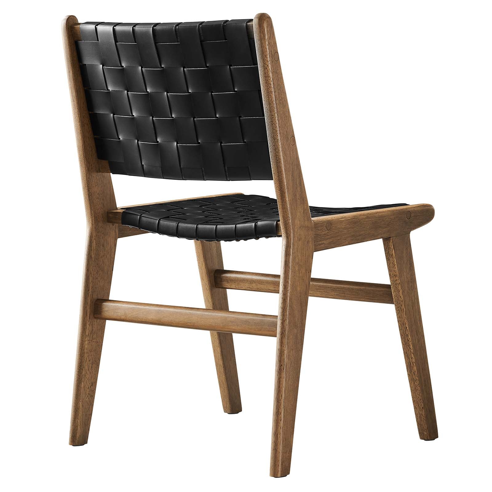 Saoirse Faux Leather Wood Dining Side Chair - Set of 2-Dining Chair-Modway-Wall2Wall Furnishings