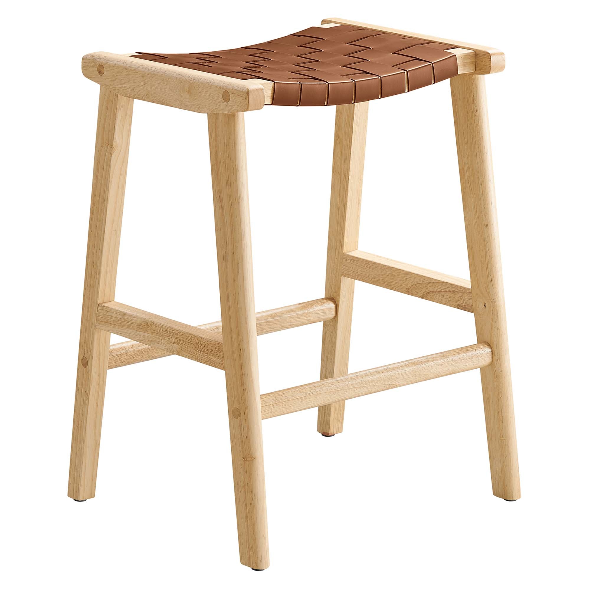 Saoirse Faux Leather Wood Counter Stool Set of 2