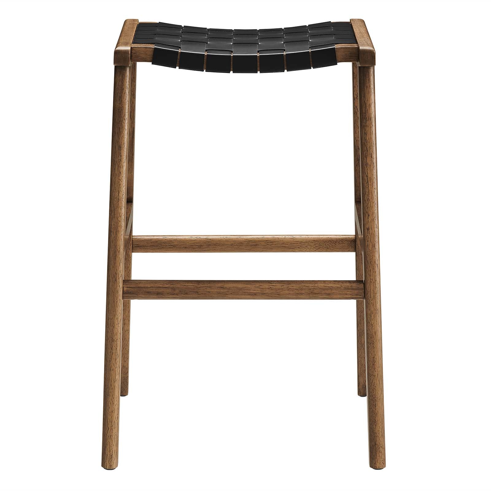 Saoirse Faux Leather Wood Bar Stool - Set of 2-Bar Stool-Modway-Wall2Wall Furnishings