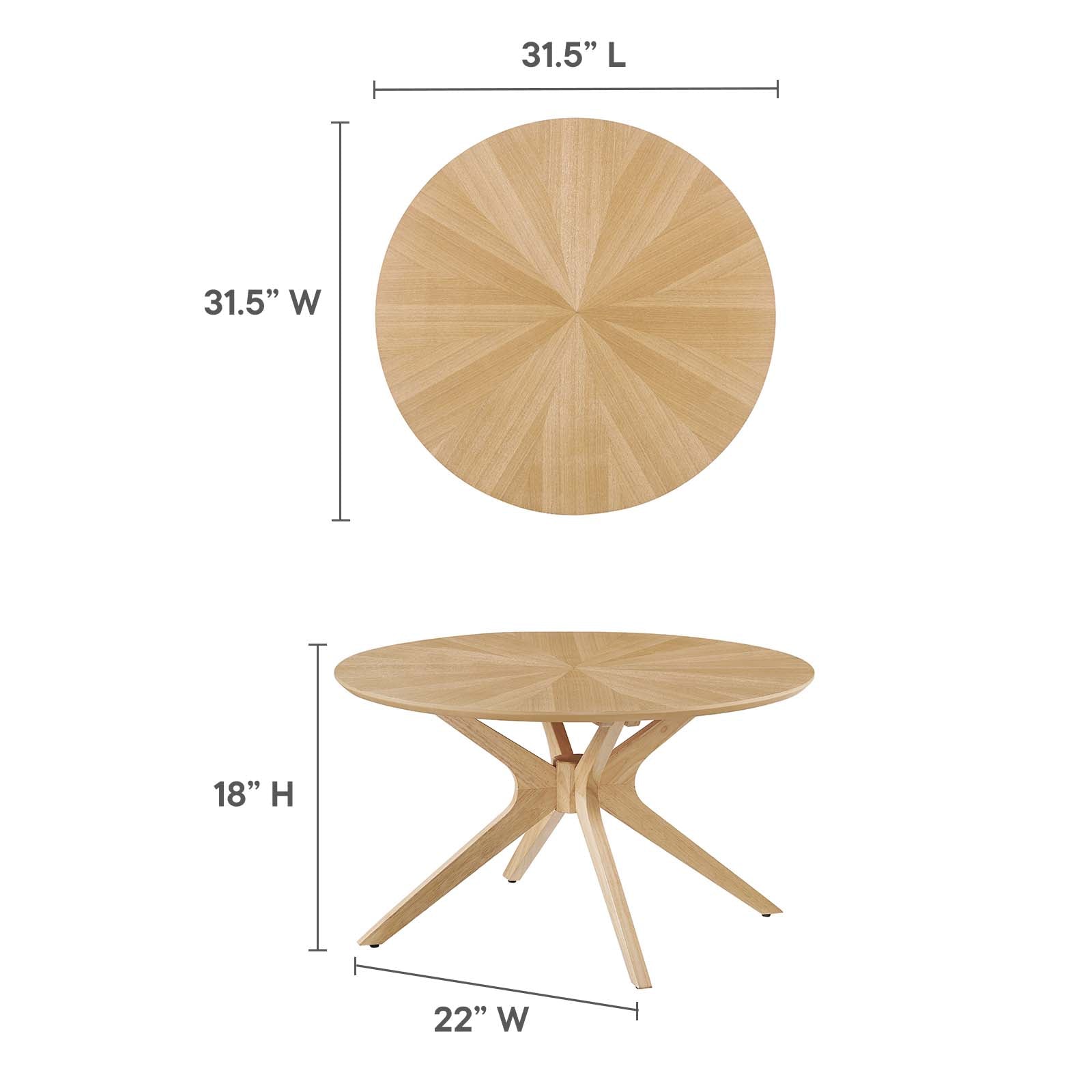 Crossroads Round Wood Coffee Table-Table-Modway-Wall2Wall Furnishings