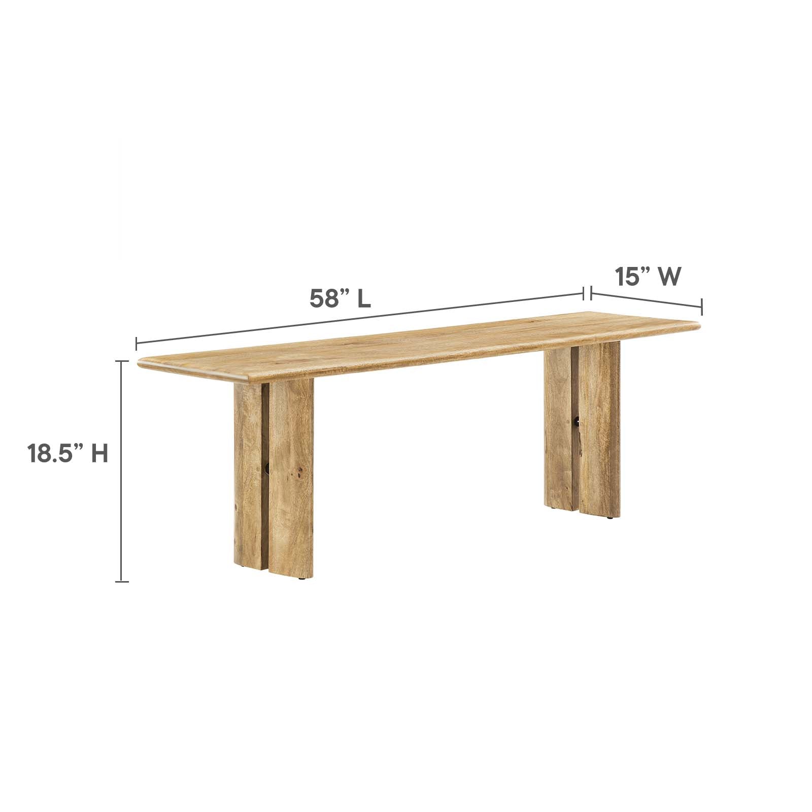 Amistad 72" Wood Dining Table and Bench Set-Dining Set-Modway-Wall2Wall Furnishings
